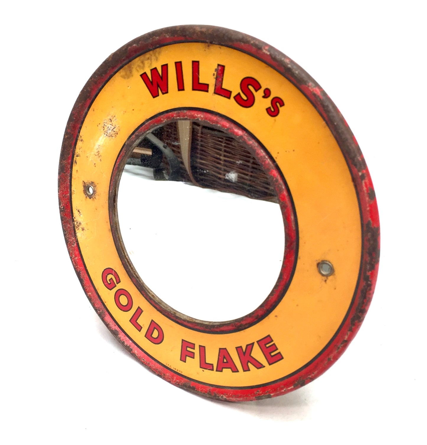 Antique Advertising - Wills's Gold Flake Cigarettes Circle Round Mirror Sign