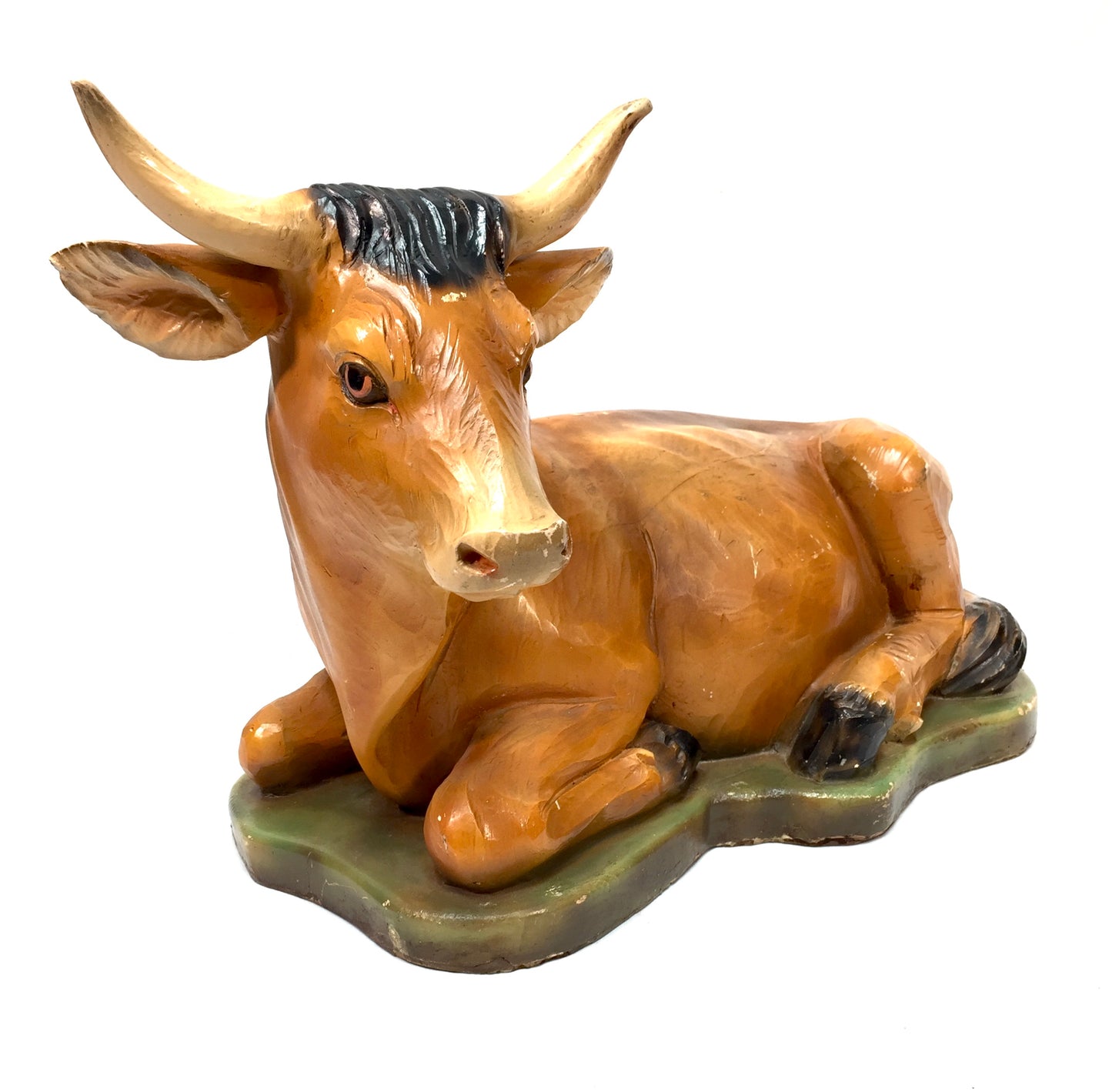 Antique Advertising - Large Fibreglass Butchers Shop Window Cow Mid 20th Century