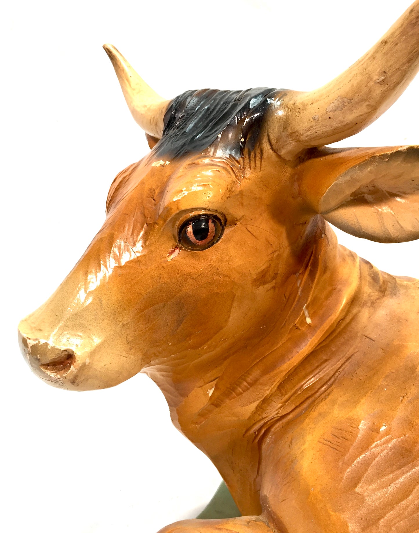 Antique Advertising - Large Fibreglass Butchers Shop Window Cow Mid 20th Century