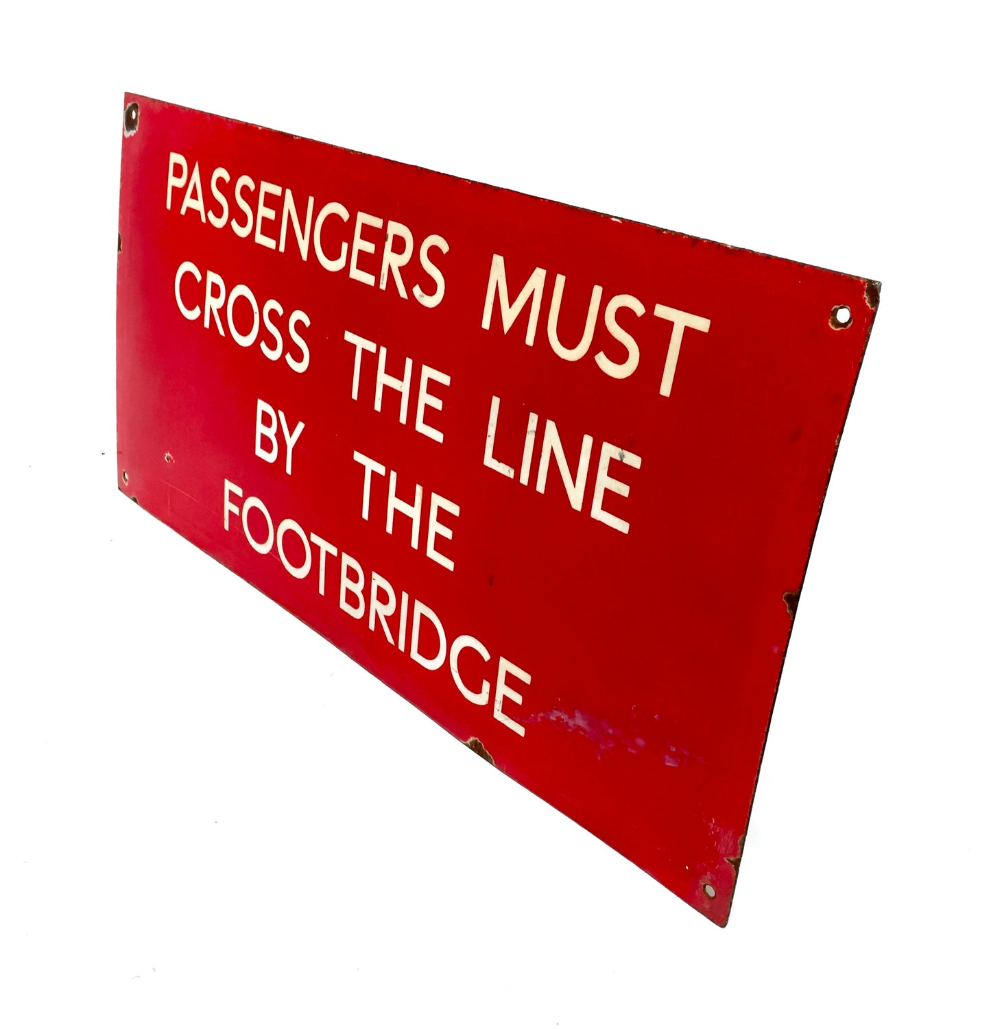 Antique Advertising Early 20th Century Railway Station Wall Hanging Enamel Sign