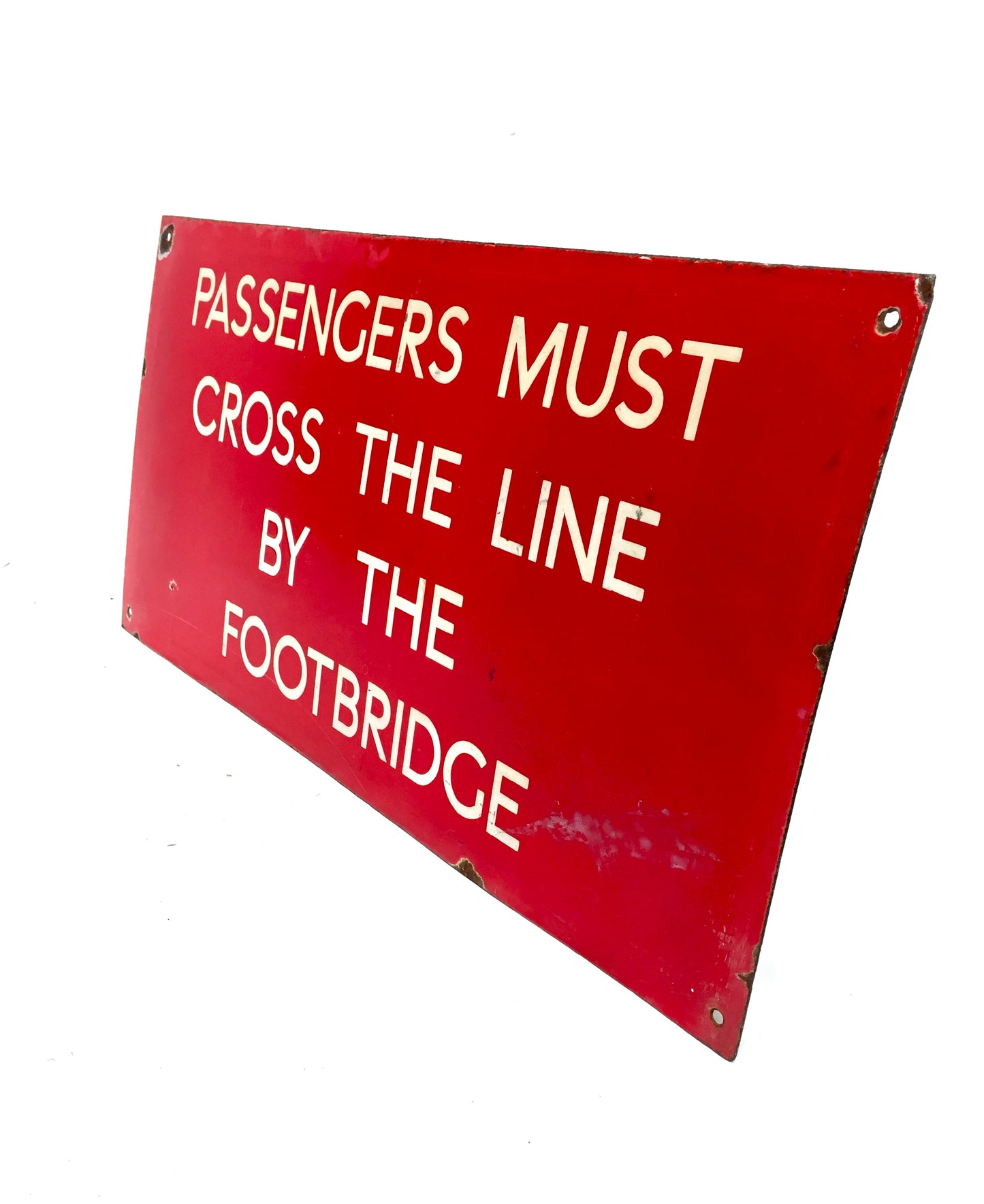 Antique Advertising Early 20th Century Railway Station Wall Hanging Enamel Sign