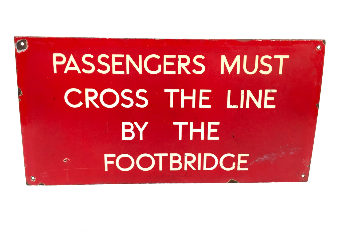 Antique Advertising Early 20th Century Railway Station Wall Hanging Enamel Sign