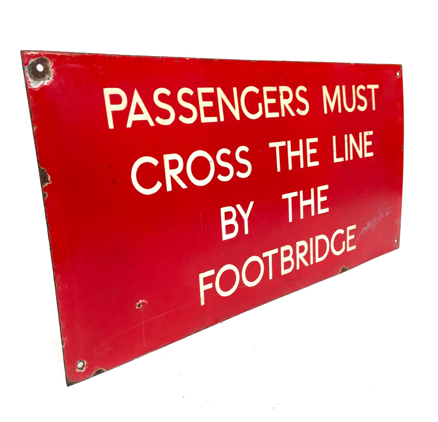 Antique Advertising Early 20th Century Railway Station Wall Hanging Enamel Sign