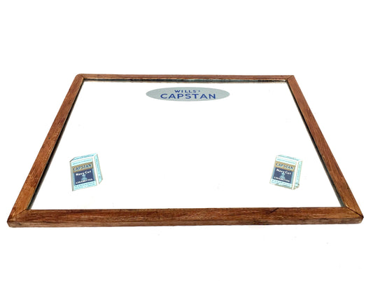 Antique Advertising - Wills's Capstan Navy Cut Cigarettes Oak Framed Mirror Sign