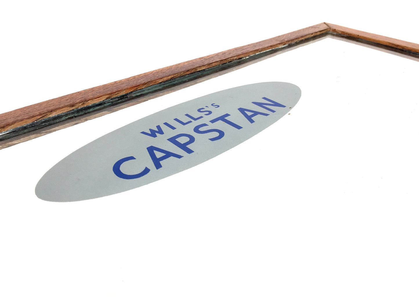 Antique Advertising - Wills's Capstan Navy Cut Cigarettes Oak Framed Mirror Sign