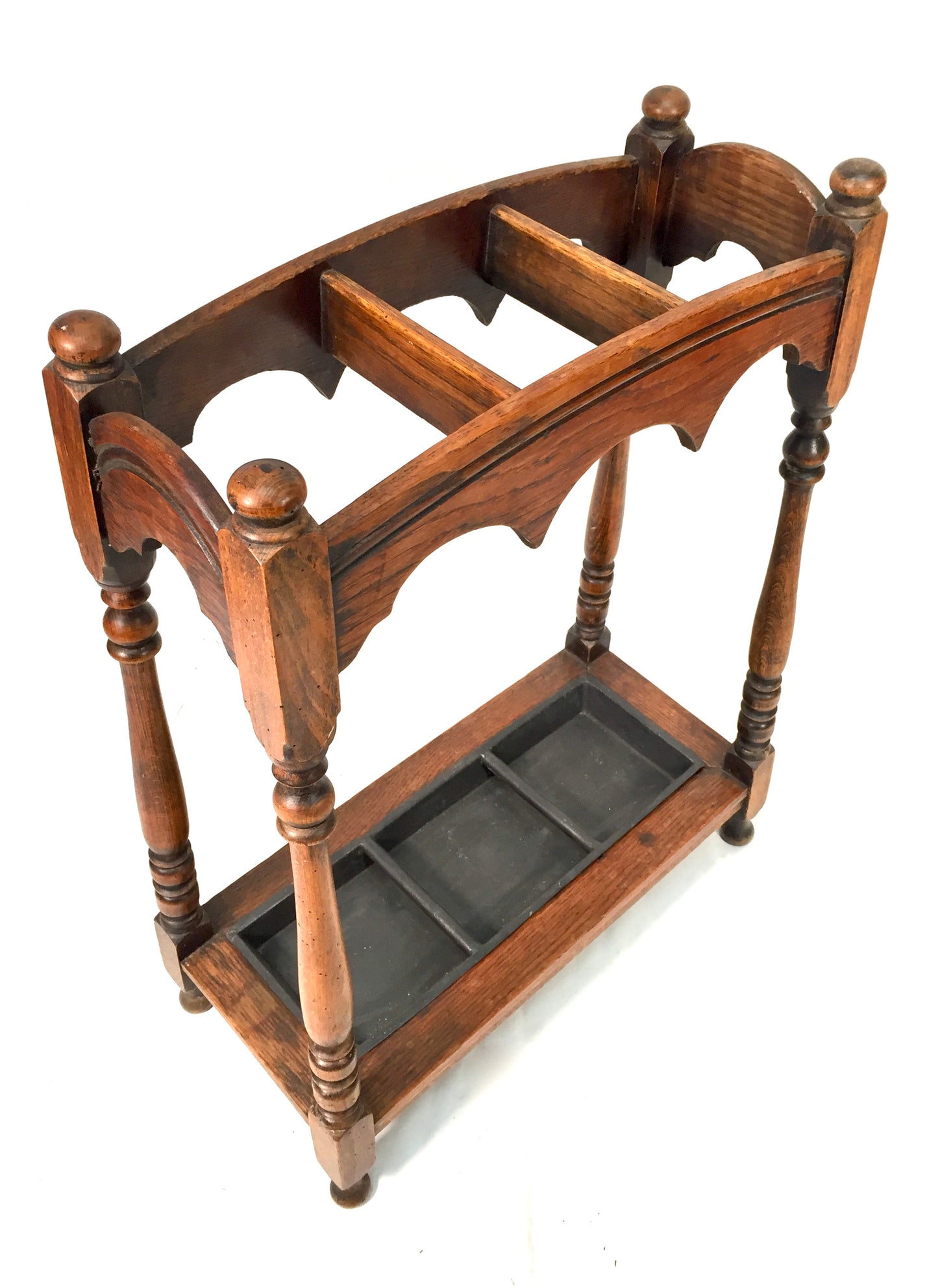 Antique Entrance Hall Arts & Crafts Oak Wooden Stick / Umbrella Stand c.1930