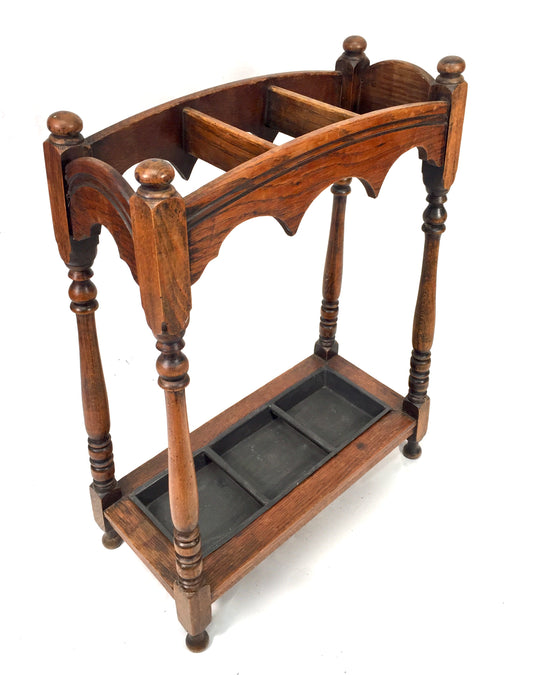 Antique Entrance Hall Arts & Crafts Oak Wooden Stick / Umbrella Stand c.1930