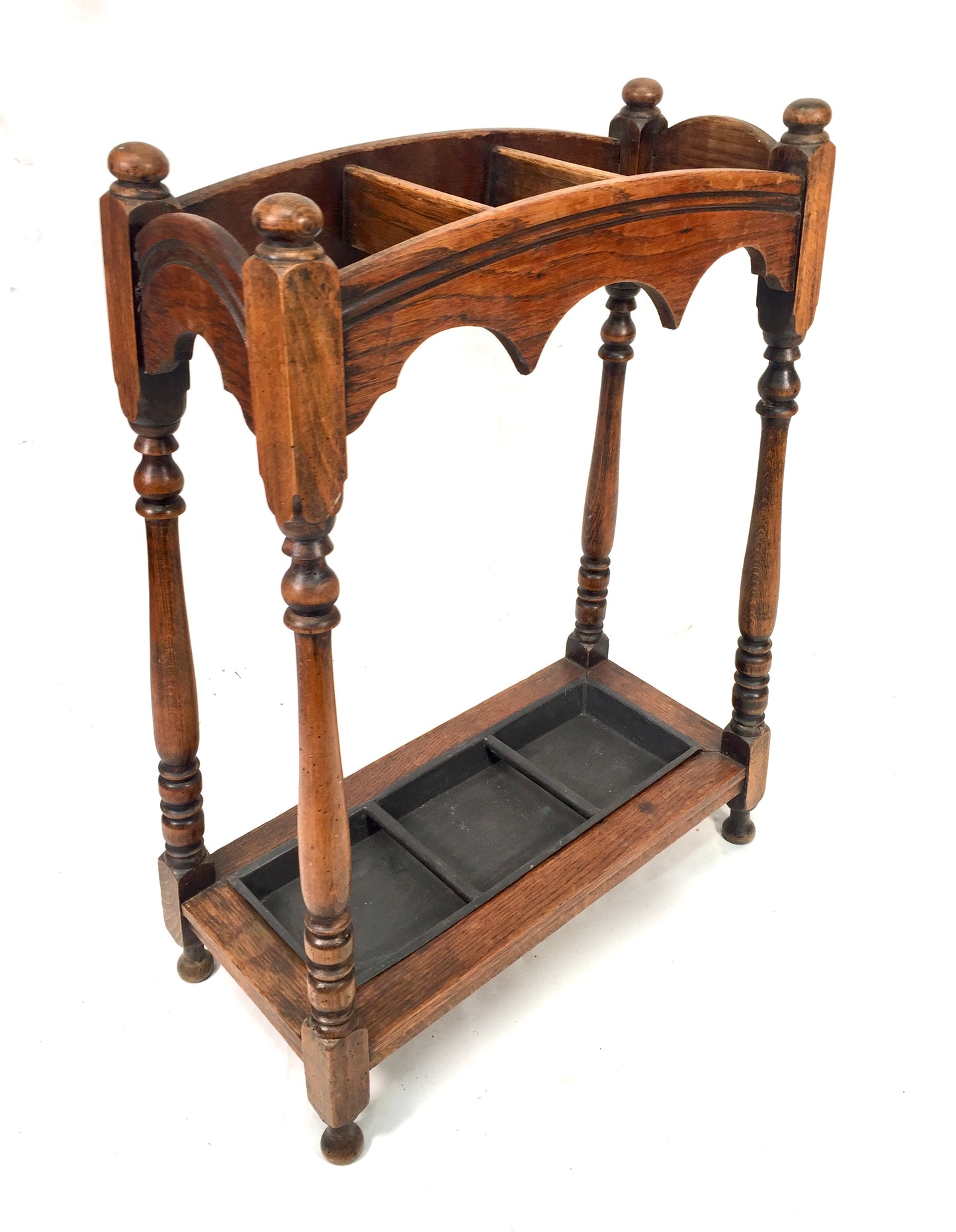 Antique Entrance Hall Arts & Crafts Oak Wooden Stick / Umbrella Stand c.1930
