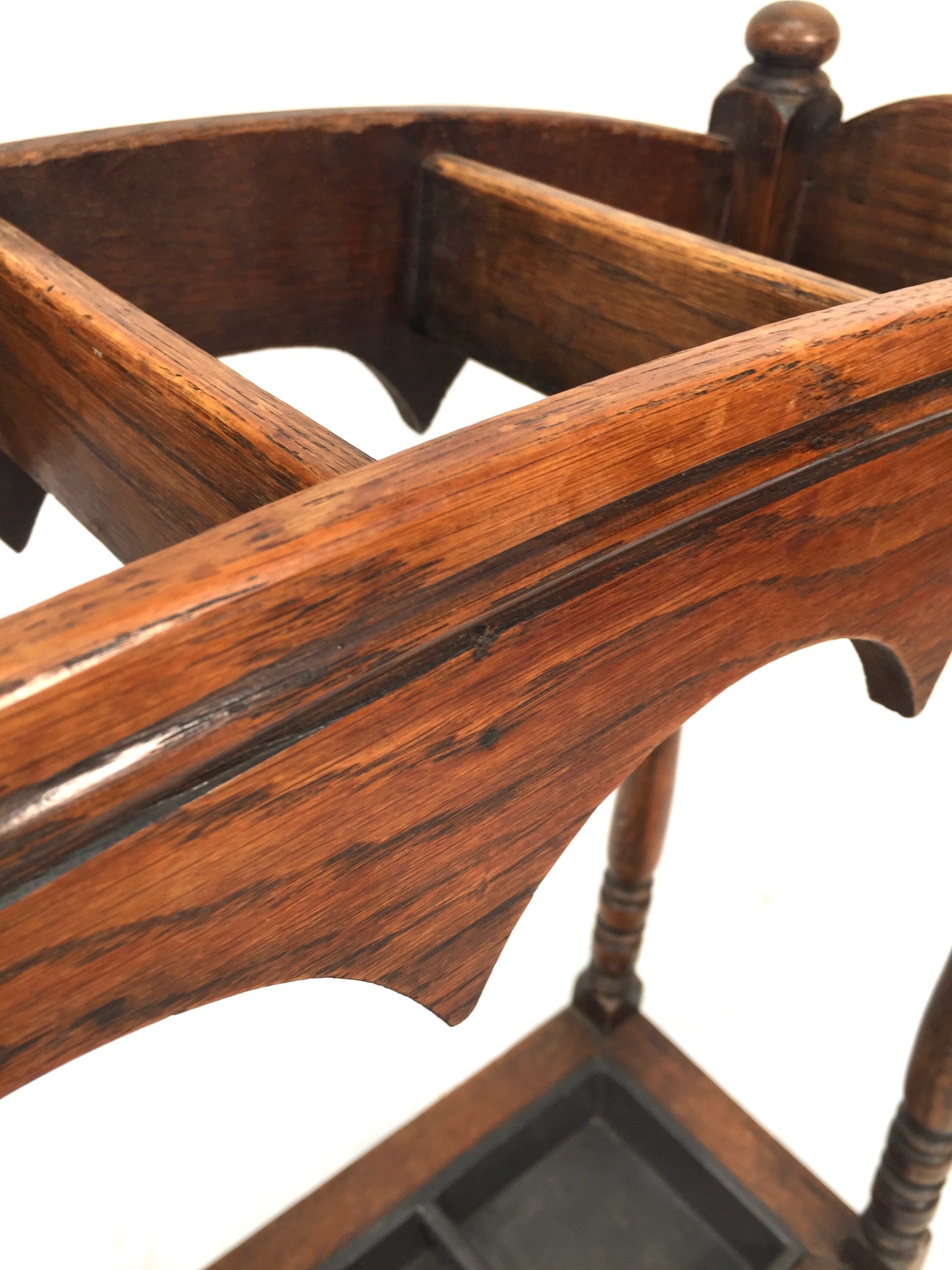 Antique Entrance Hall Arts & Crafts Oak Wooden Stick / Umbrella Stand c.1930