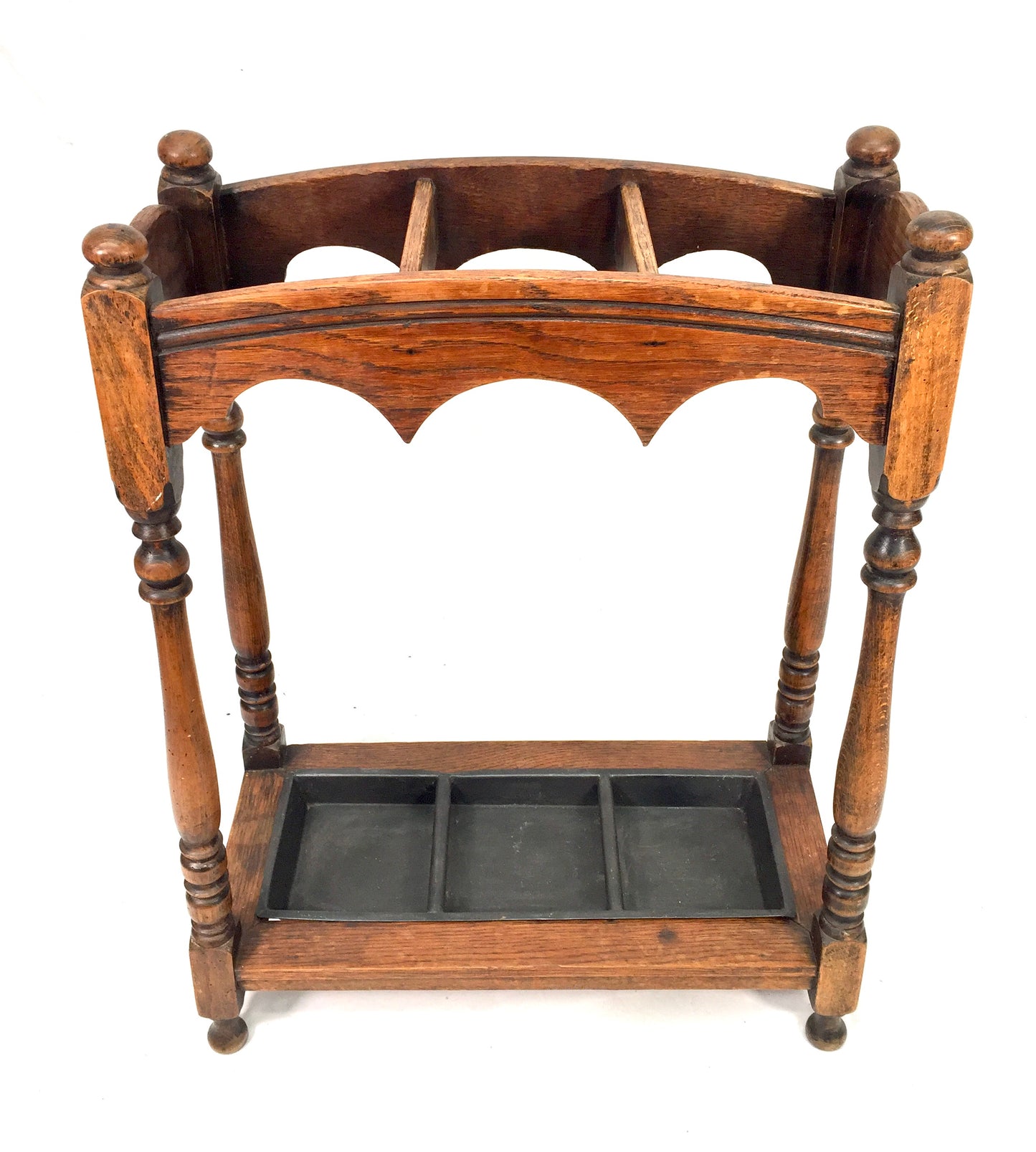 Antique Entrance Hall Arts & Crafts Oak Wooden Stick / Umbrella Stand c.1930