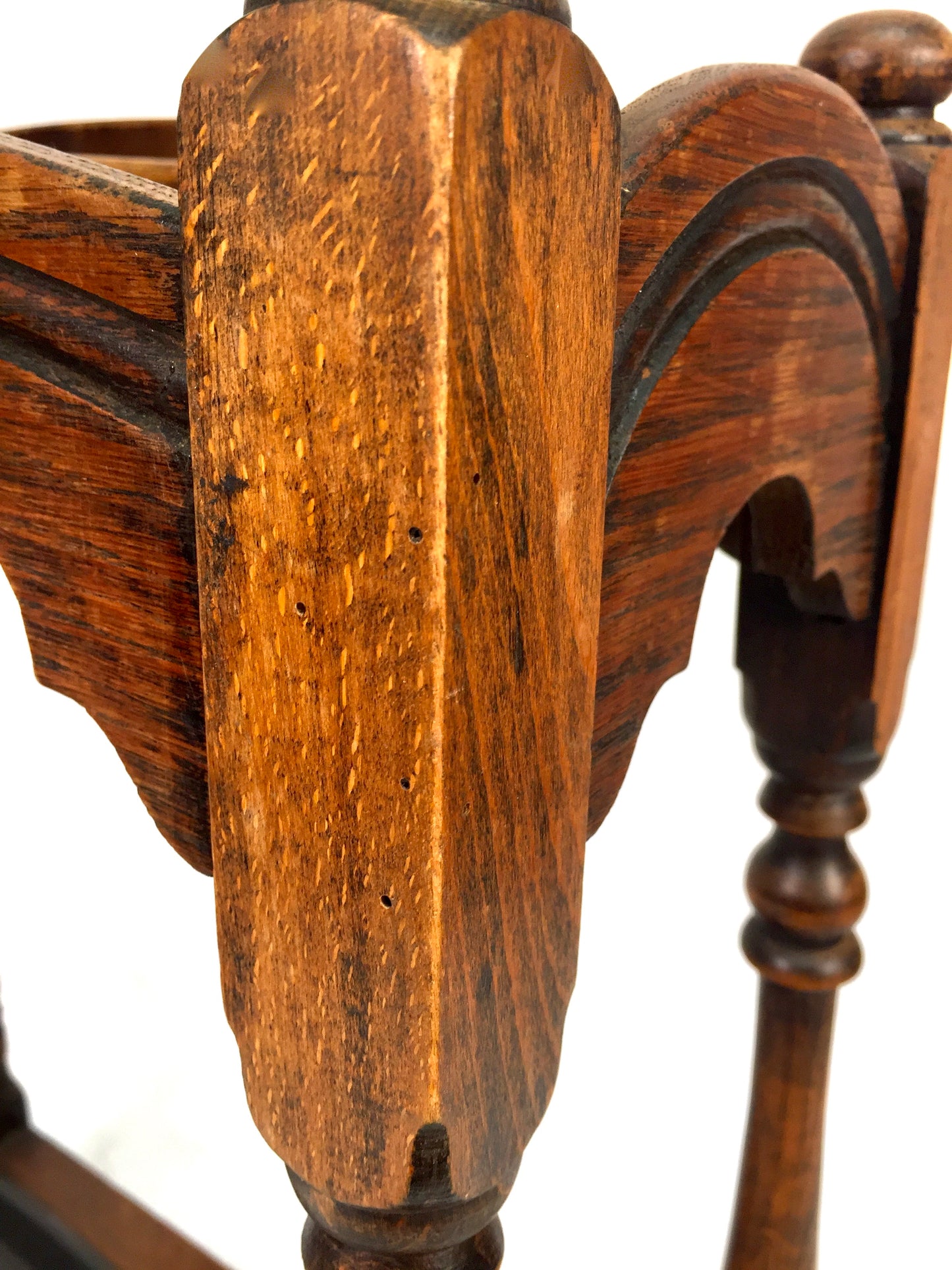Antique Entrance Hall Arts & Crafts Oak Wooden Stick / Umbrella Stand c.1930