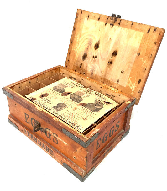 Antique Victorian Pine Travelling Railway Egg Crate The Dairy Outfit & Co London