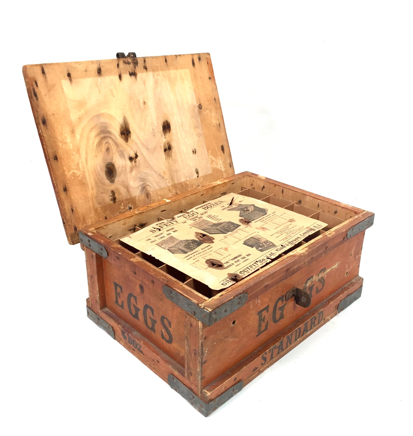 Antique Victorian Pine Travelling Railway Egg Crate The Dairy Outfit & Co London