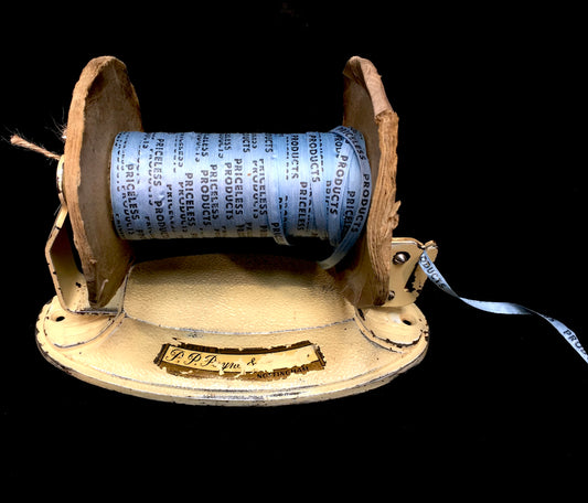 Antique Haberdashery Countertop Shop String Ribbon Dispenser & Cutter c.1960