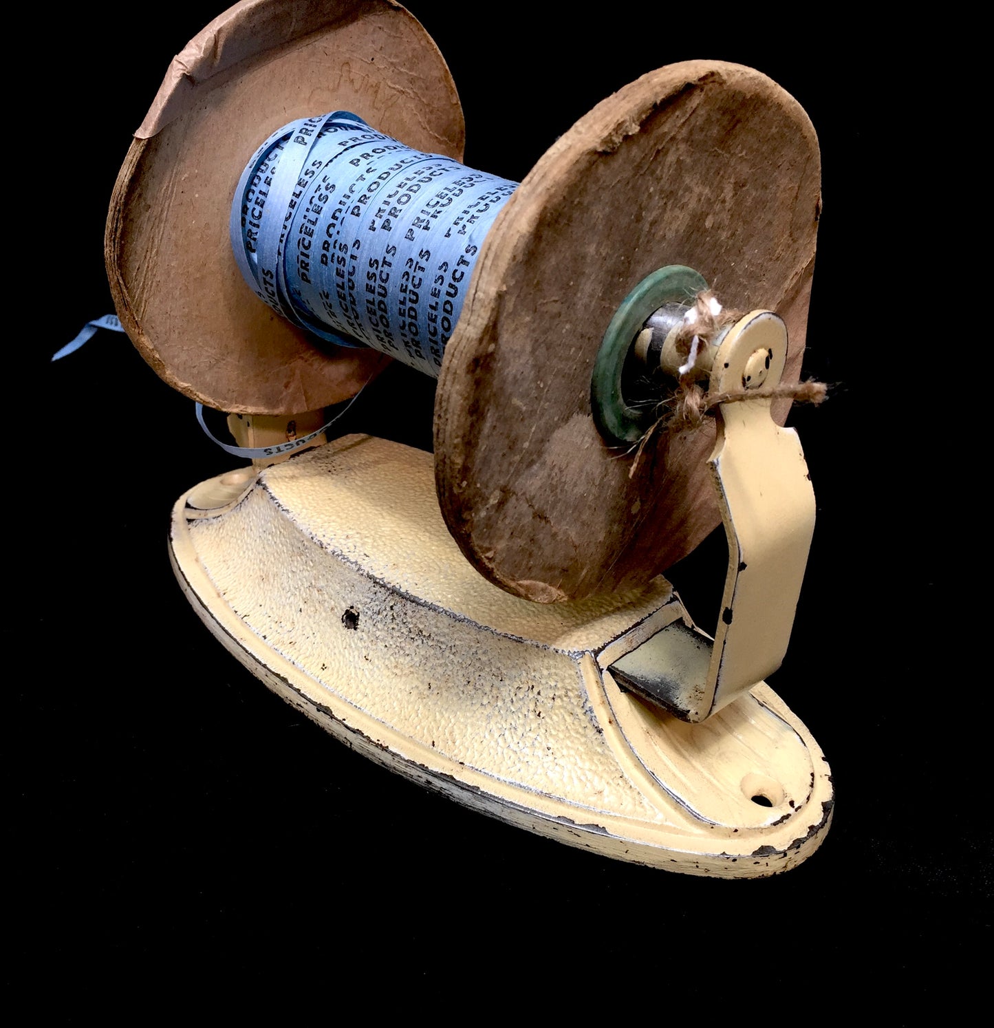 Antique Haberdashery Countertop Shop String Ribbon Dispenser & Cutter c.1960