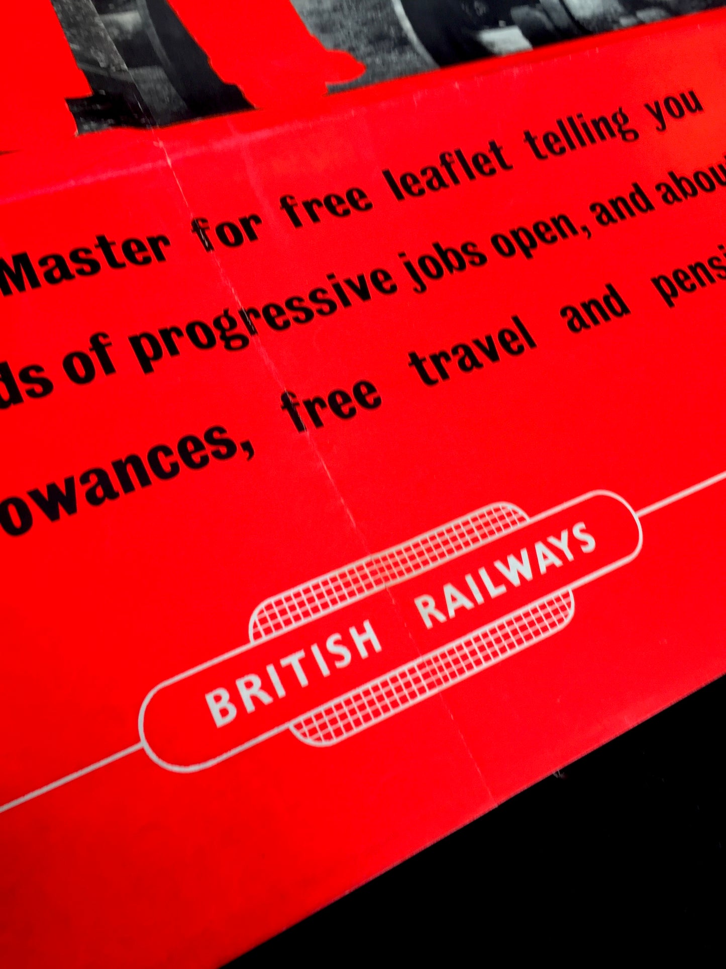 Antique Advertising British Railways Transport Station Recruitment Poster c.1950