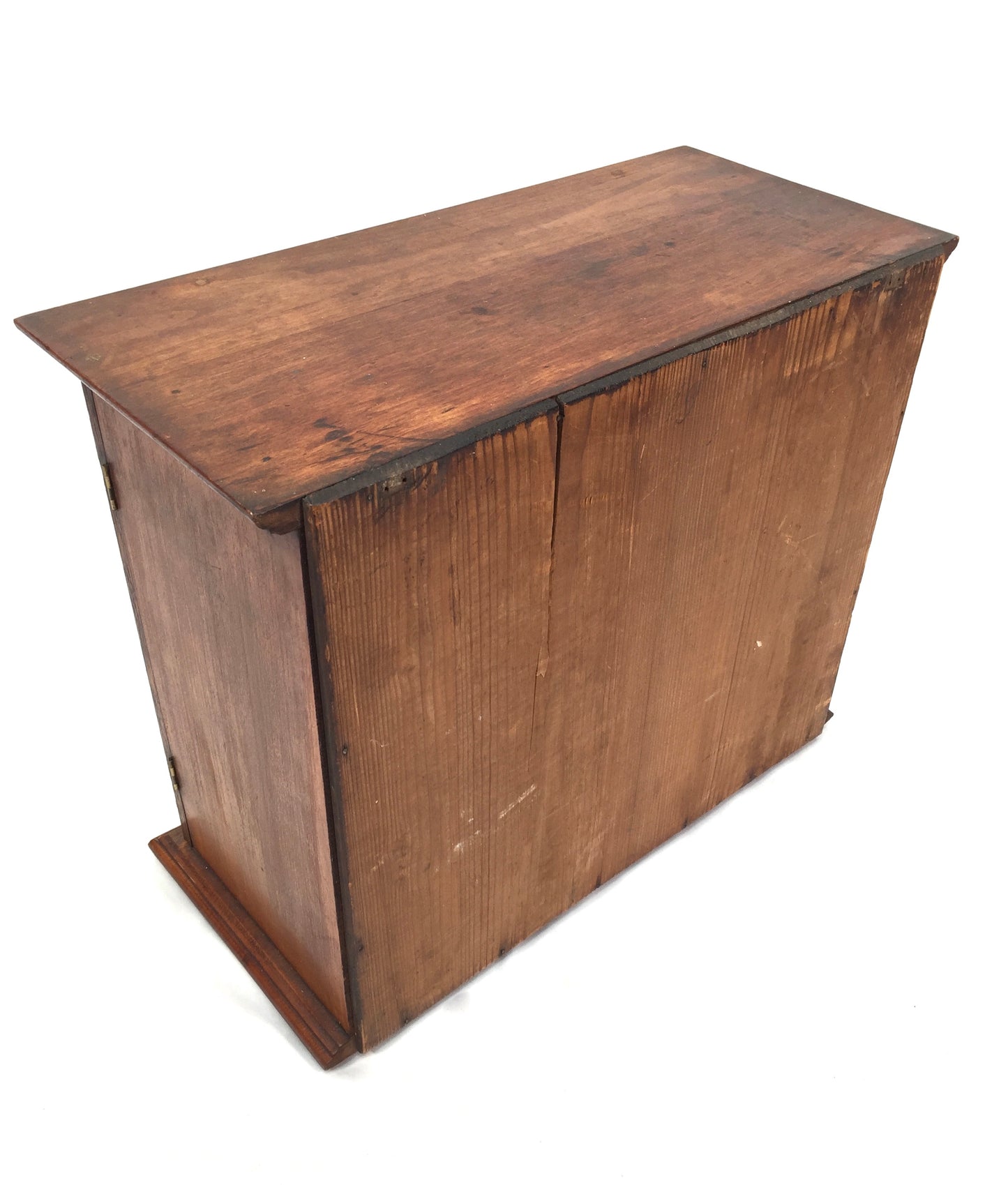Antique Wooden Oak Arts & Crafts Storage Cabinet / Desktop Box with Key c.1920