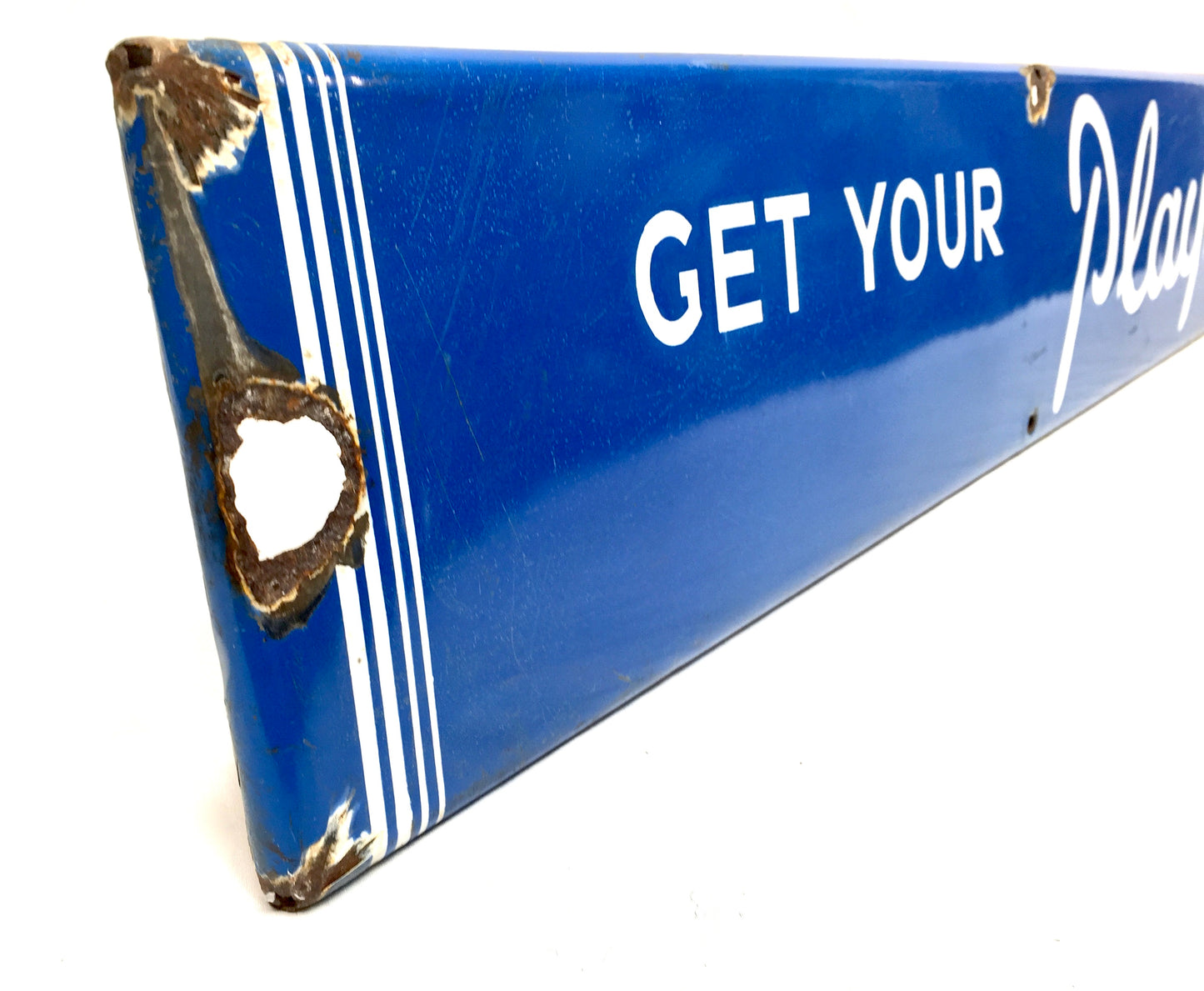 Antique Advertising - 1930s Large Enamel Shop Sign for Players Please Cigarettes
