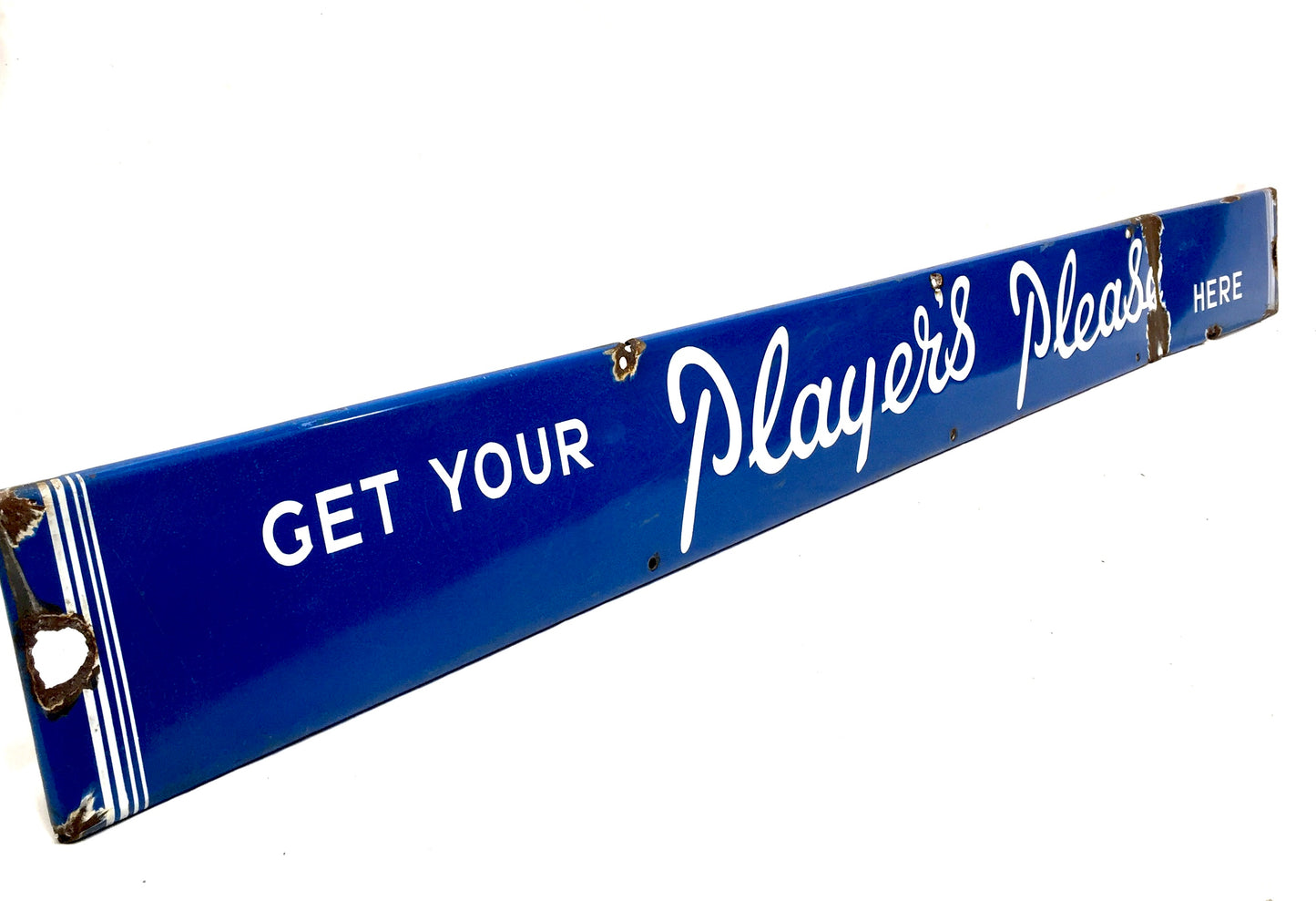 Antique Advertising - 1930s Large Enamel Shop Sign for Players Please Cigarettes