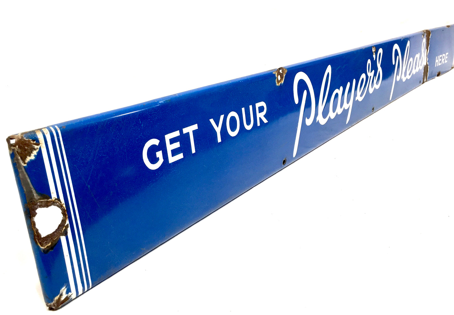 Antique Advertising - 1930s Large Enamel Shop Sign for Players Please Cigarettes
