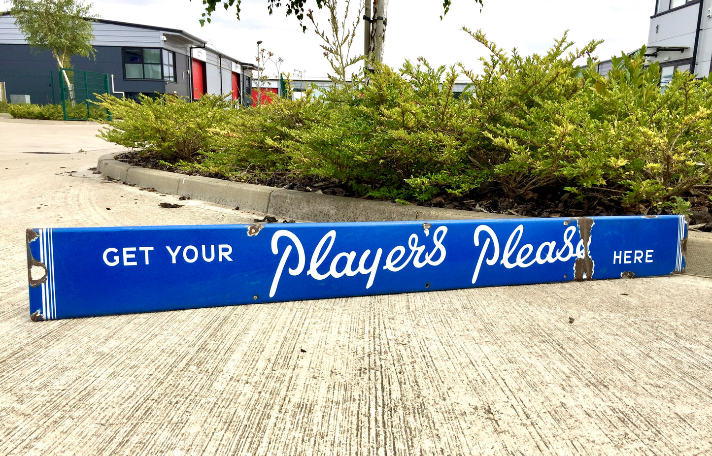 Antique Advertising - 1930s Large Enamel Shop Sign for Players Please Cigarettes