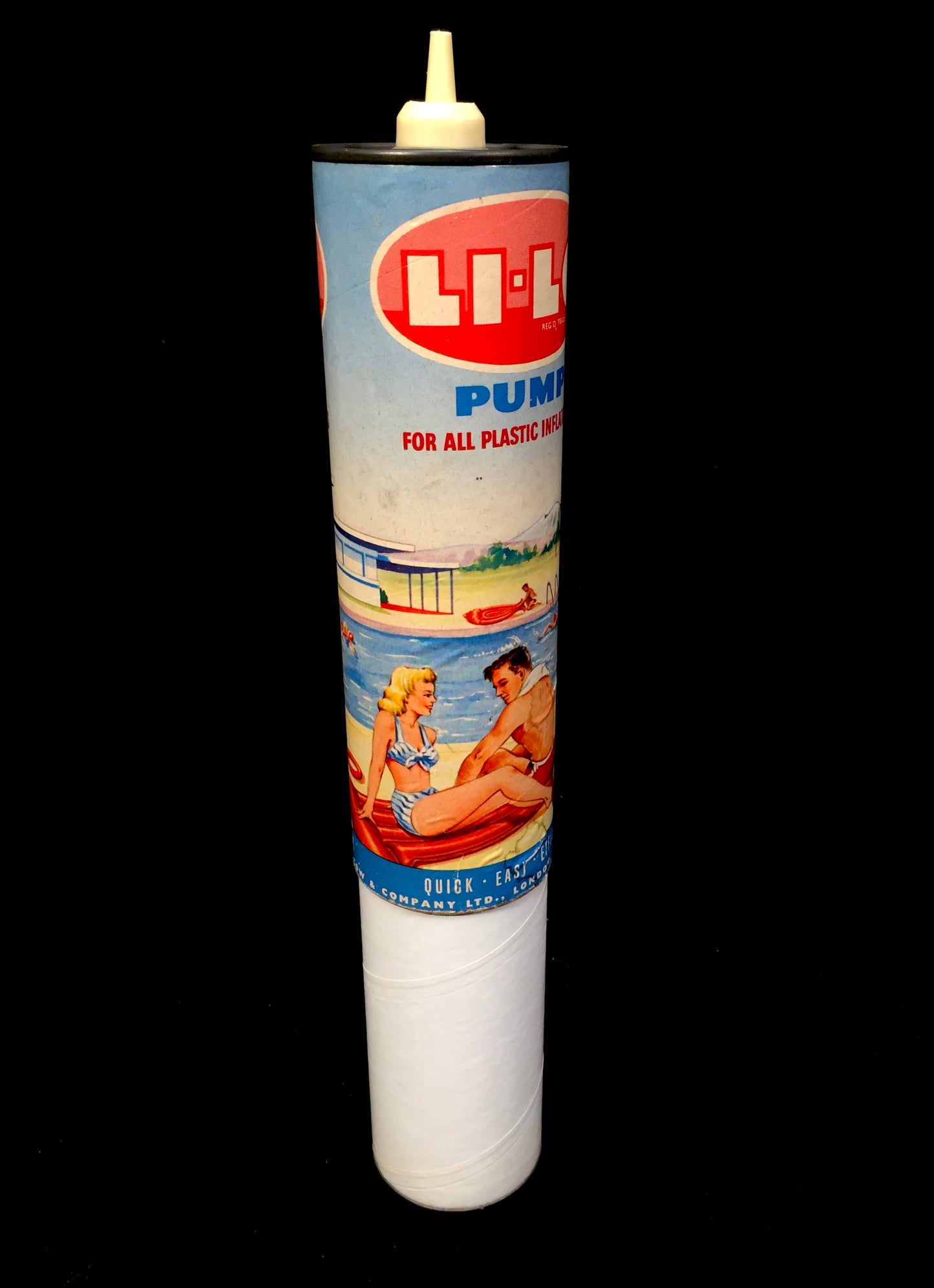 Vintage 1970s Li-Lo Card Board Hand Pump for Beach Inflatables / PaCa Liverpool