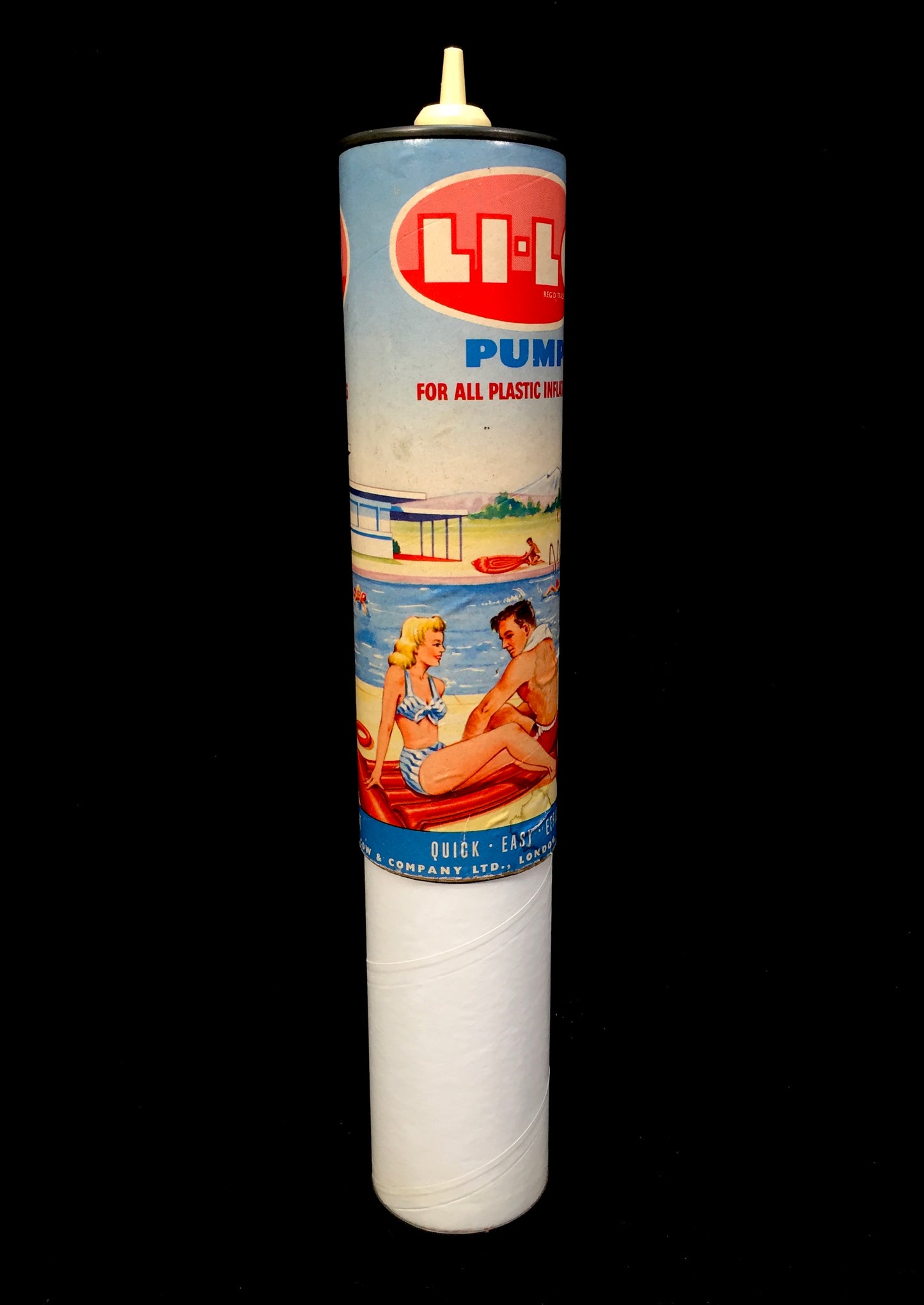 Vintage 1970s Li-Lo Card Board Hand Pump for Beach Inflatables / PaCa Liverpool