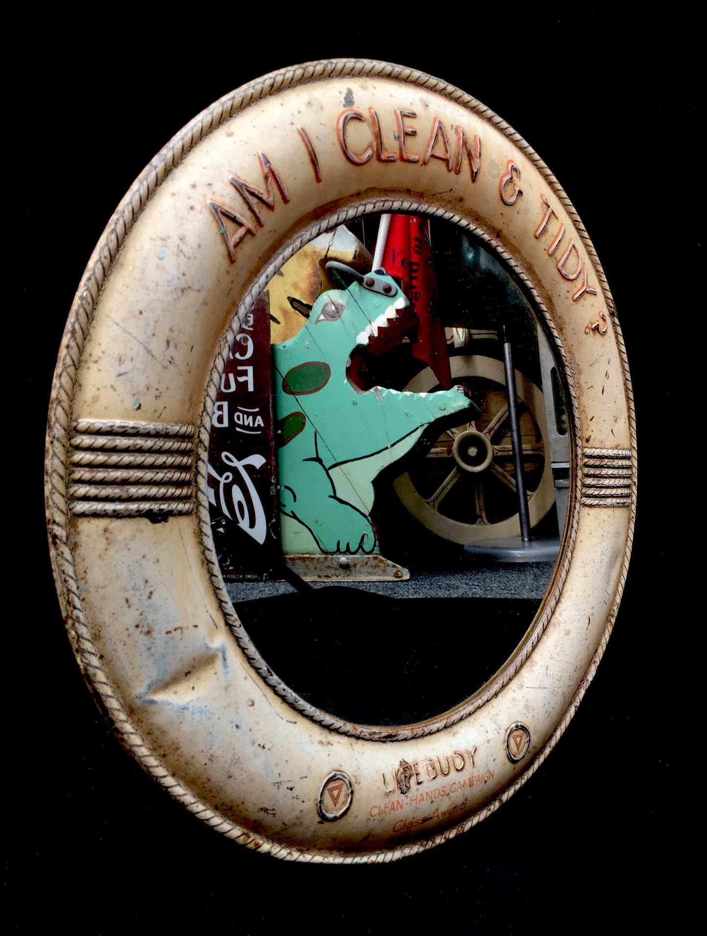 Antique Advertising - Rare 1930s / 20s Wall Mirror &nbsp;for Lifebuoy Soap / Sign