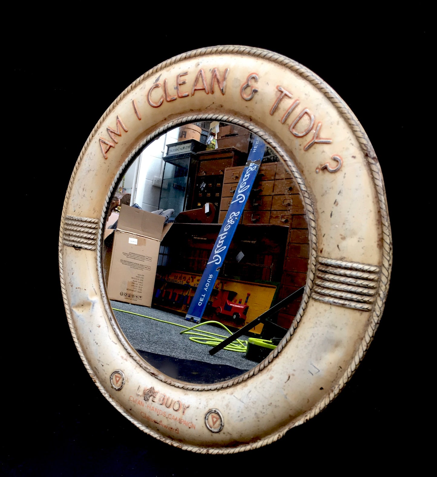 Antique Advertising - Rare 1930s / 20s Wall Mirror &nbsp;for Lifebuoy Soap / Sign