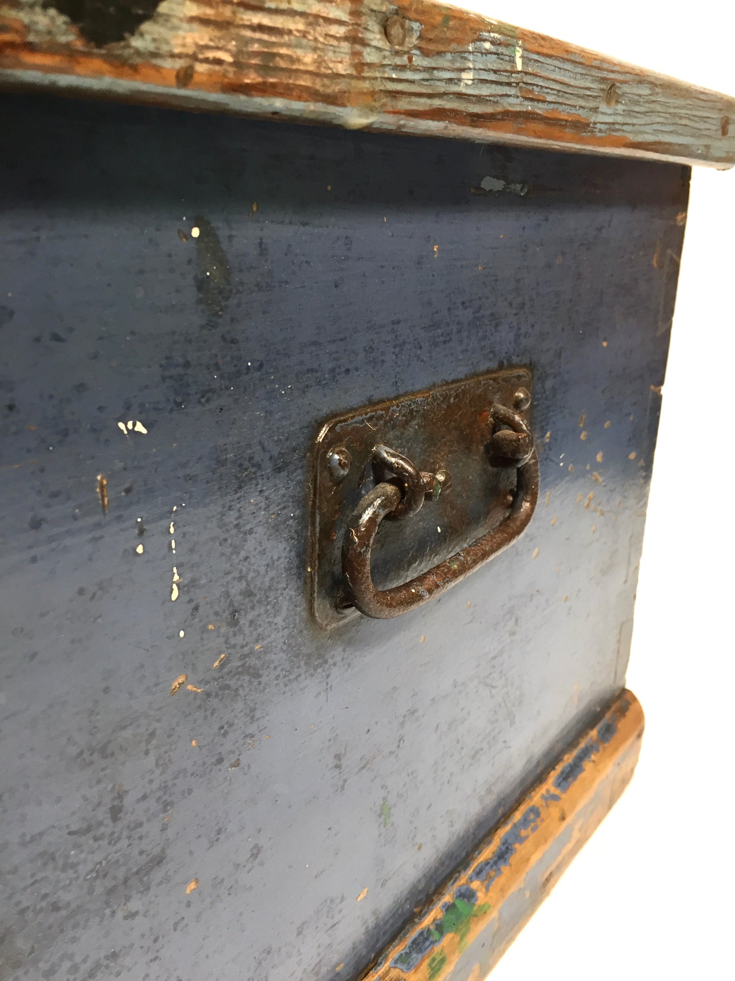 Antique 19th Century Wooden Coffer / Trunk / Blanket Box / Hand Painted c.1890