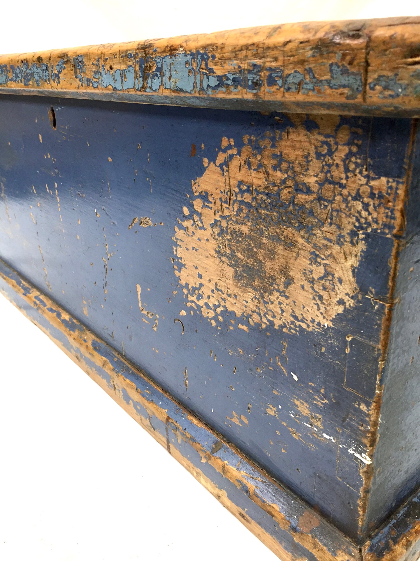 Antique 19th Century Wooden Coffer / Trunk / Blanket Box / Hand Painted c.1890