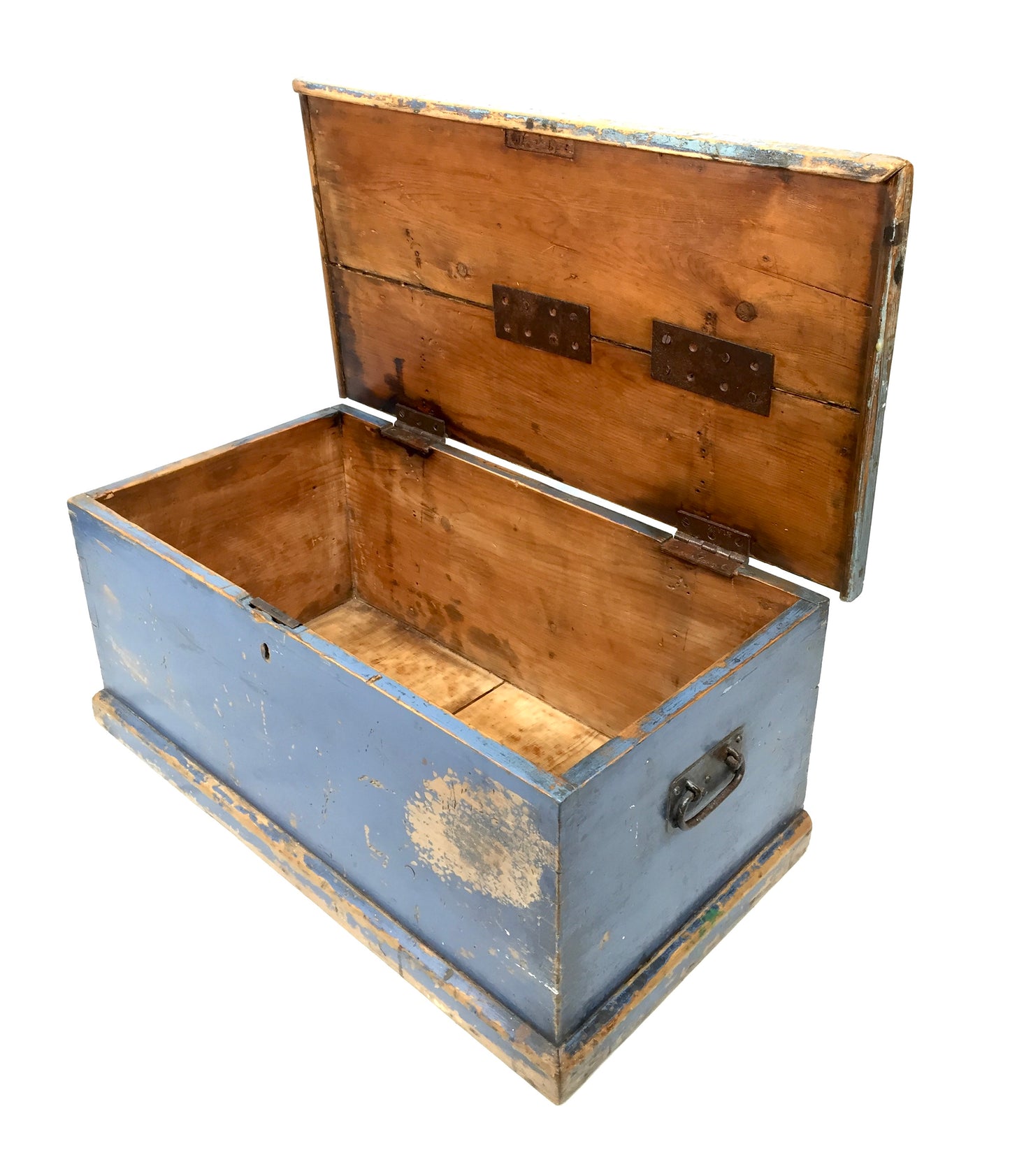 Antique 19th Century Wooden Coffer / Trunk / Blanket Box / Hand Painted c.1890