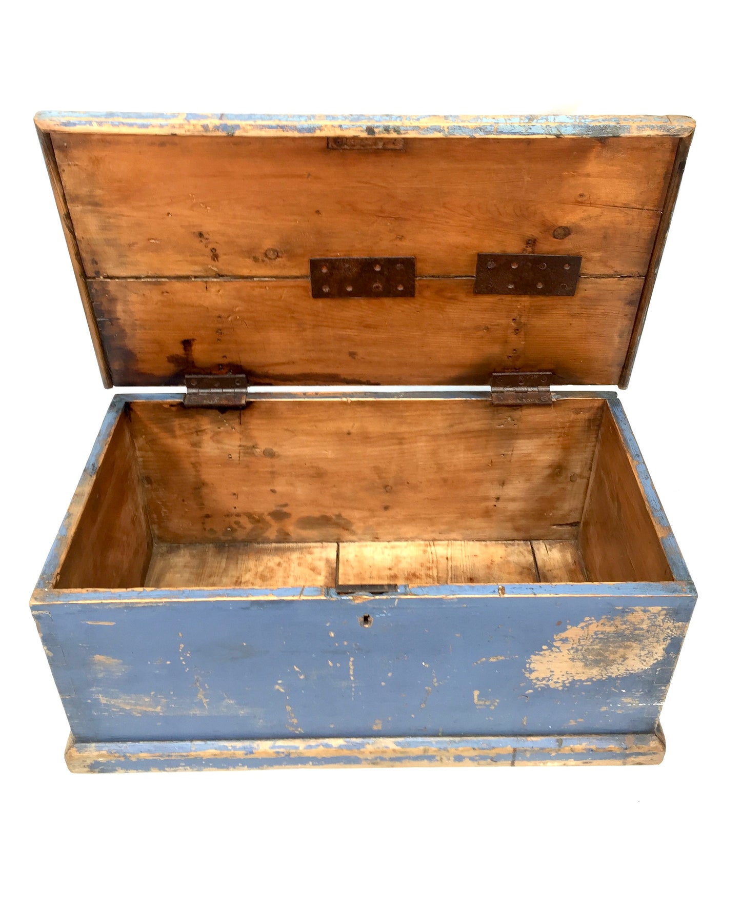 Antique 19th Century Wooden Coffer / Trunk / Blanket Box / Hand Painted c.1890