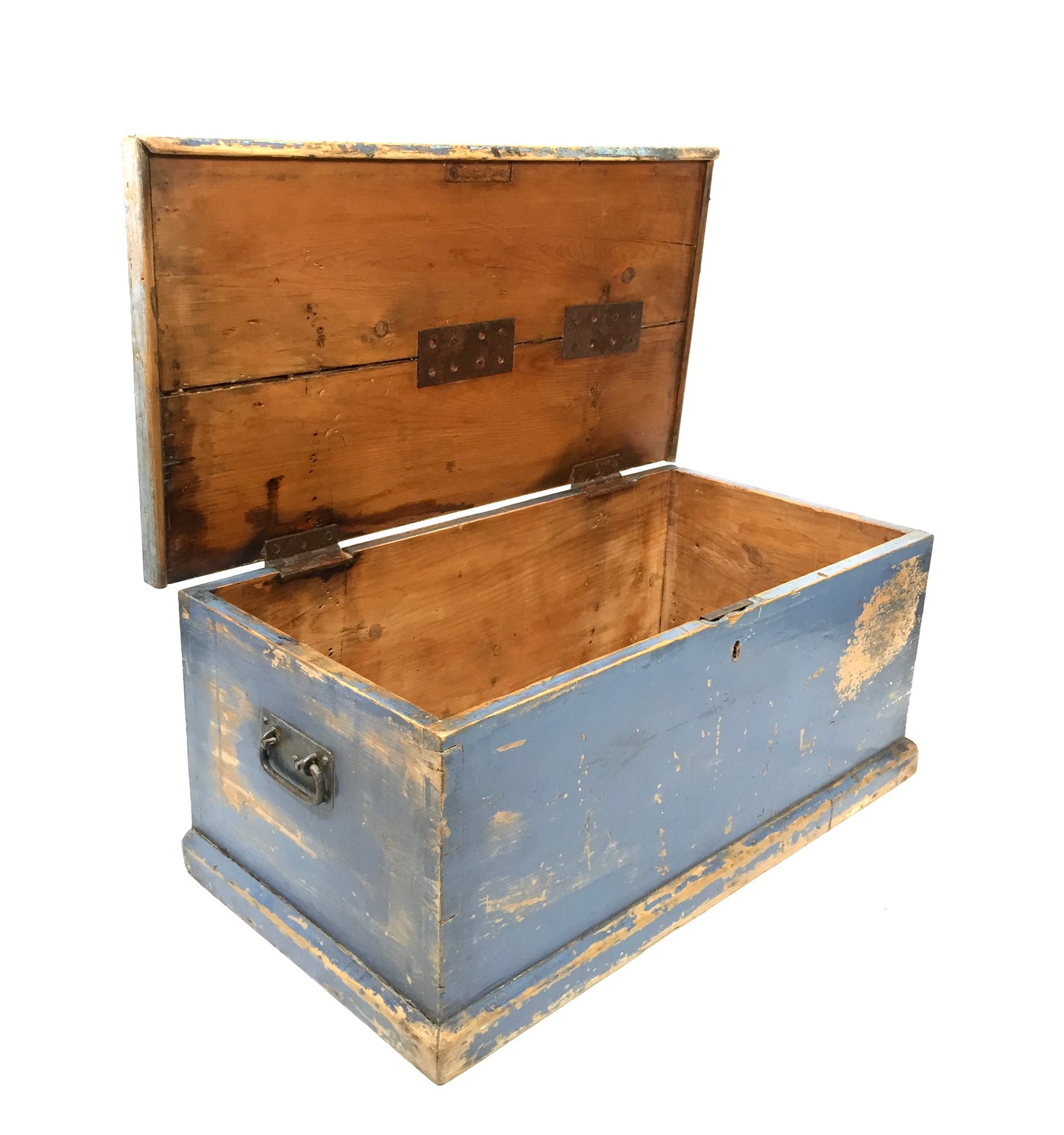 Antique 19th Century Wooden Coffer / Trunk / Blanket Box / Hand Painted c.1890