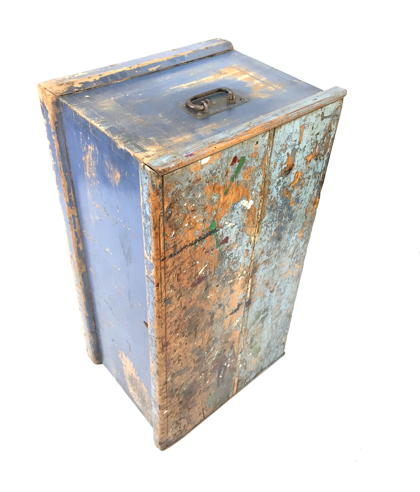 Antique 19th Century Wooden Coffer / Trunk / Blanket Box / Hand Painted c.1890