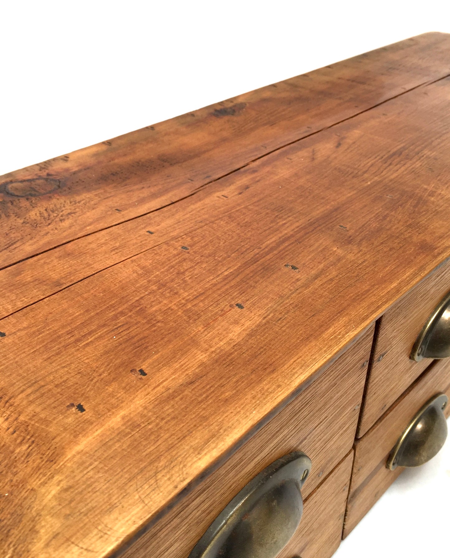 Antique Wooden French Elm Desktop Stationery Filing Drawers / Cabinet / Box