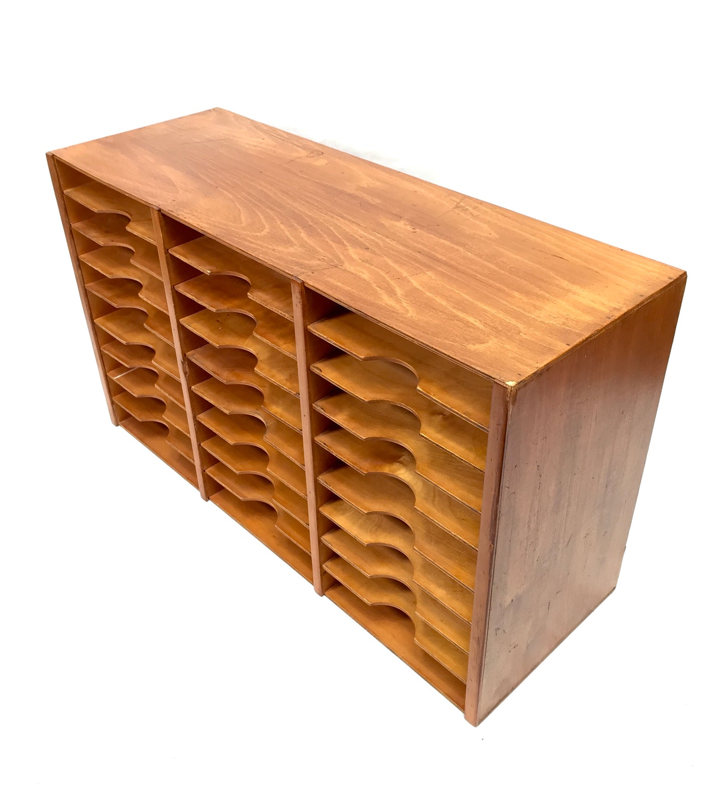 Antique Wooden Desktop Stationery Filing Cabinet / Pigeon Hole Letter Unit Rack