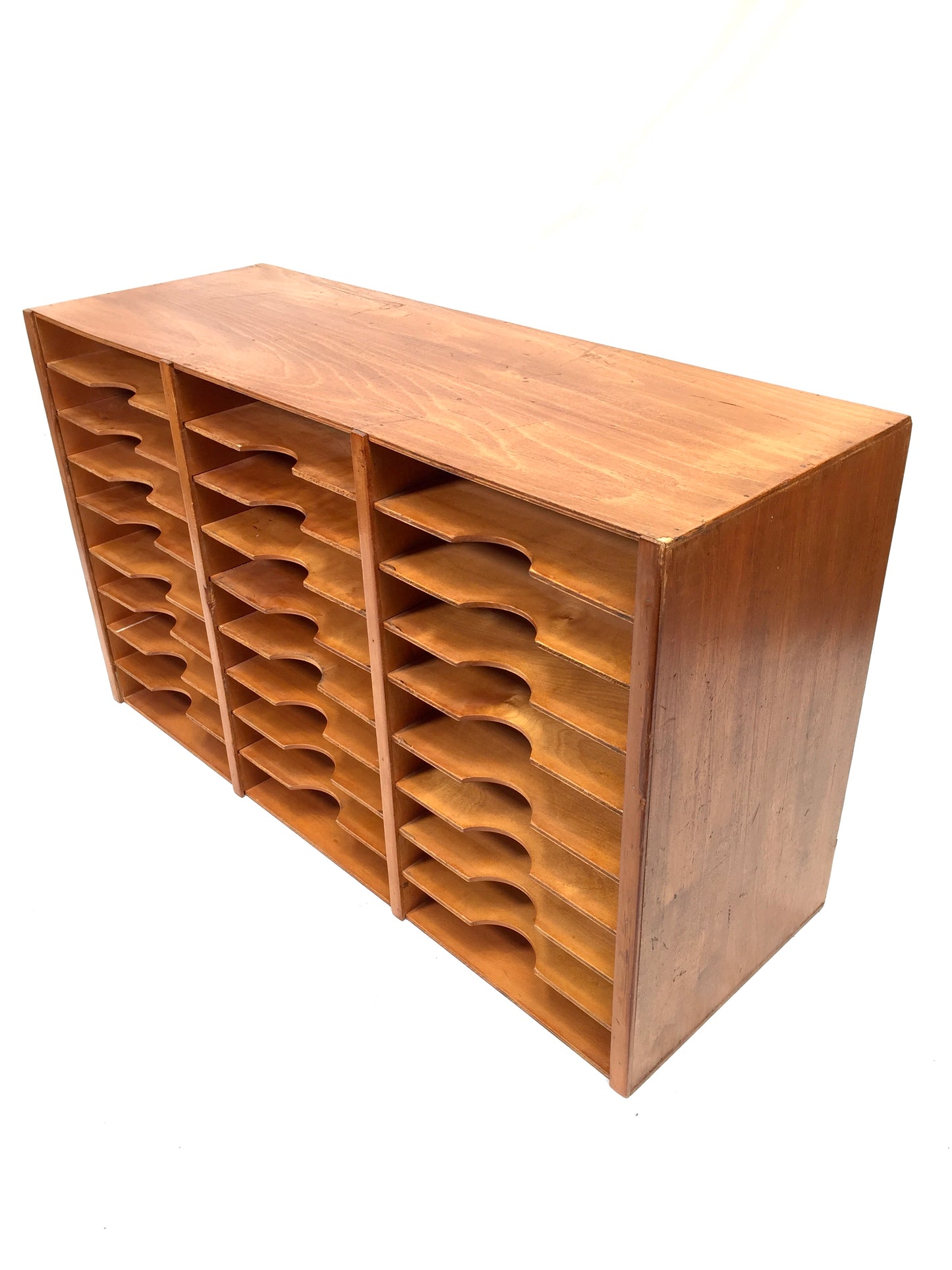 Antique Wooden Desktop Stationery Filing Cabinet / Pigeon Hole Letter Unit Rack