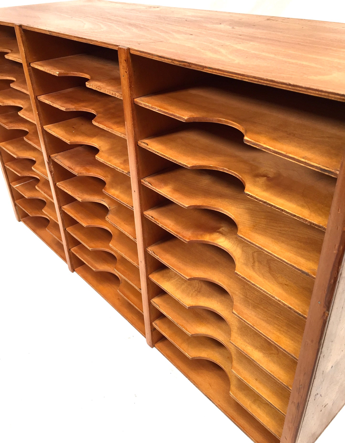 Antique Wooden Desktop Stationery Filing Cabinet / Pigeon Hole Letter Unit Rack