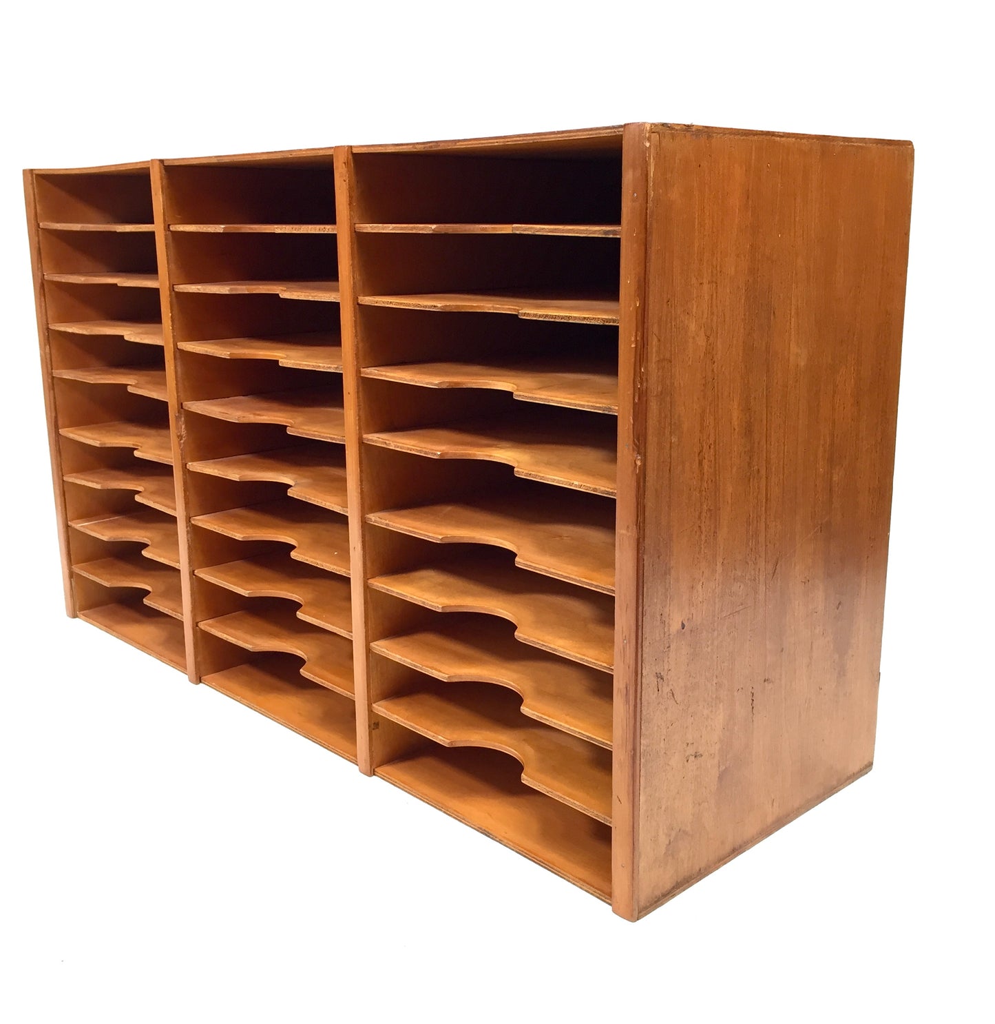 Antique Wooden Desktop Stationery Filing Cabinet / Pigeon Hole Letter Unit Rack