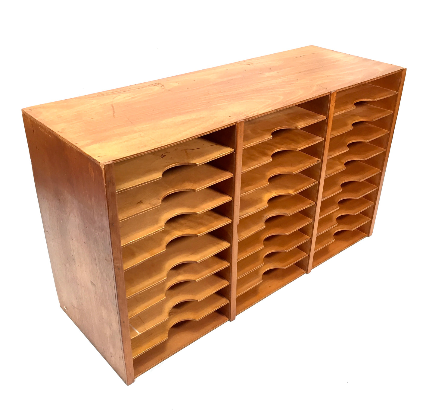 Antique Wooden Desktop Stationery Filing Cabinet / Pigeon Hole Letter Unit Rack