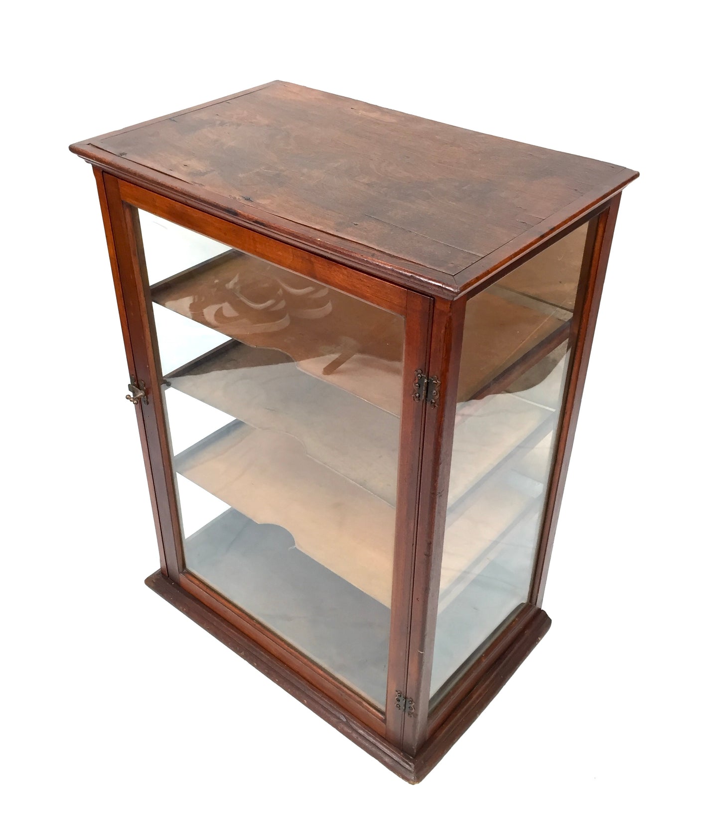 Antique Wooden & Glass Shop Counter Display Cabinet / Collectors Unit c.1930