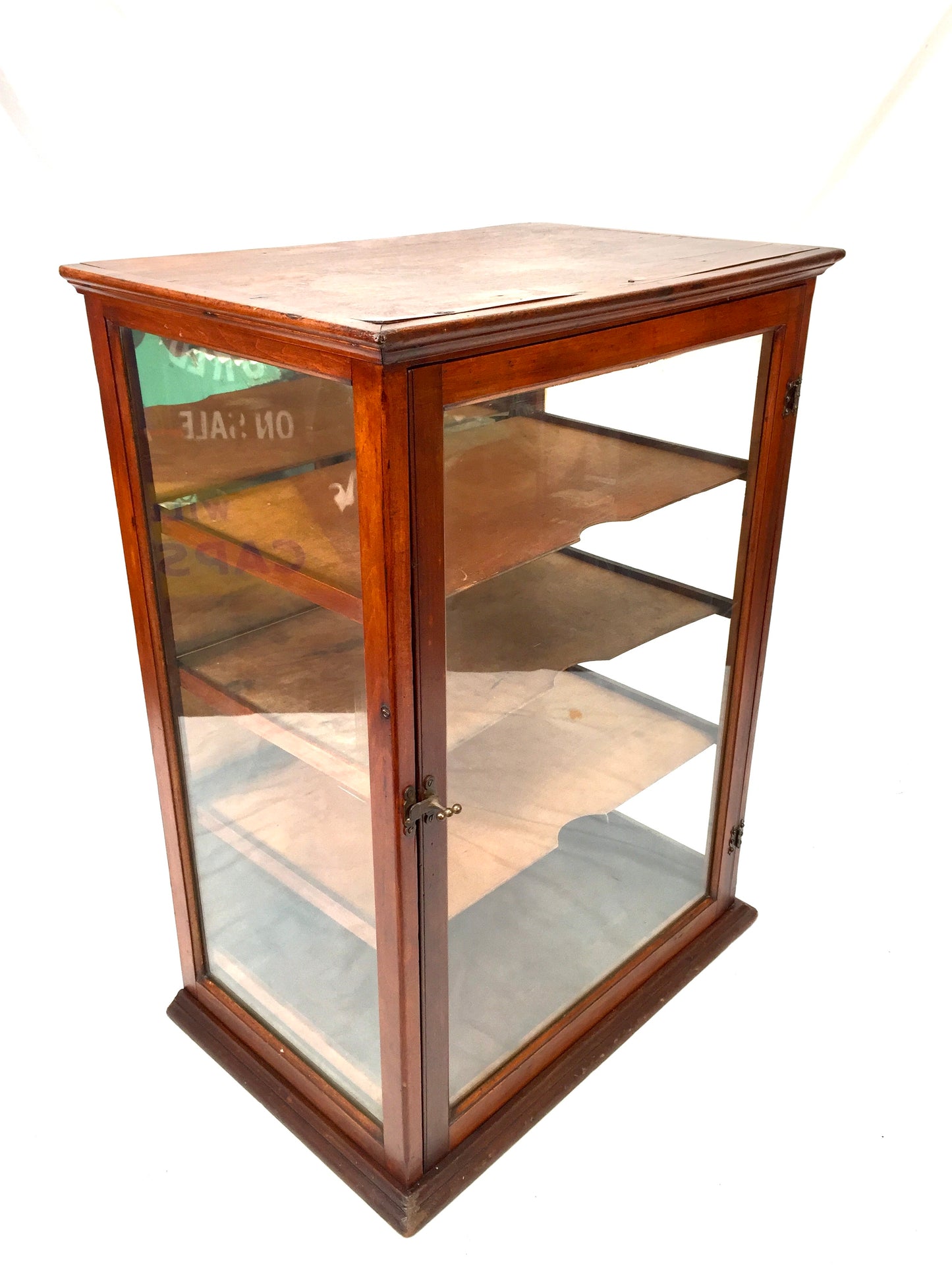 Antique Wooden & Glass Shop Counter Display Cabinet / Collectors Unit c.1930
