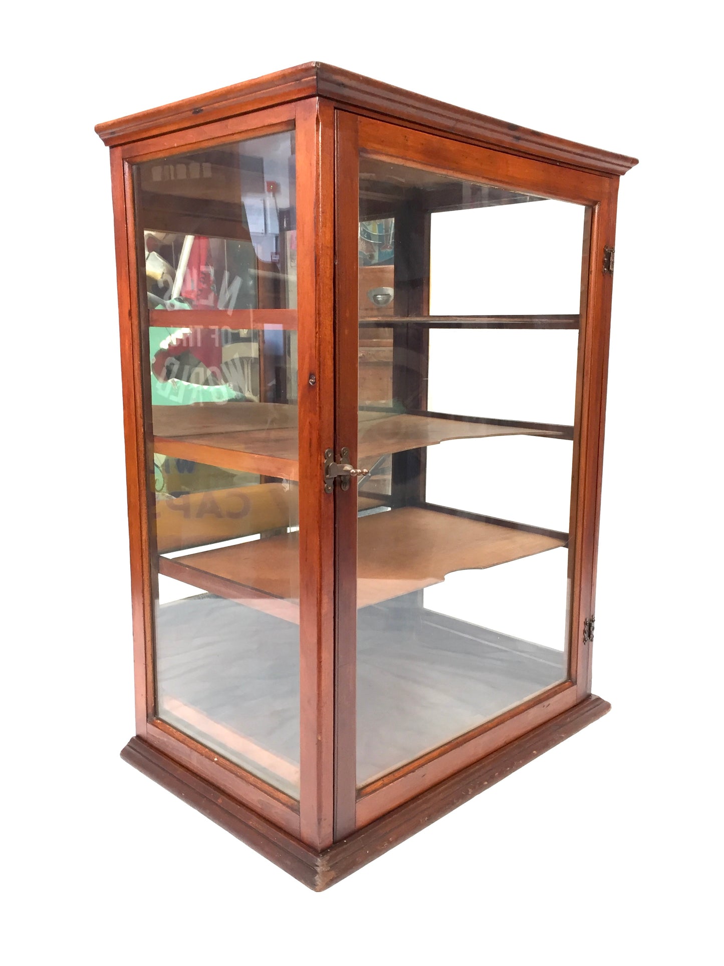 Antique Wooden & Glass Shop Counter Display Cabinet / Collectors Unit c.1930