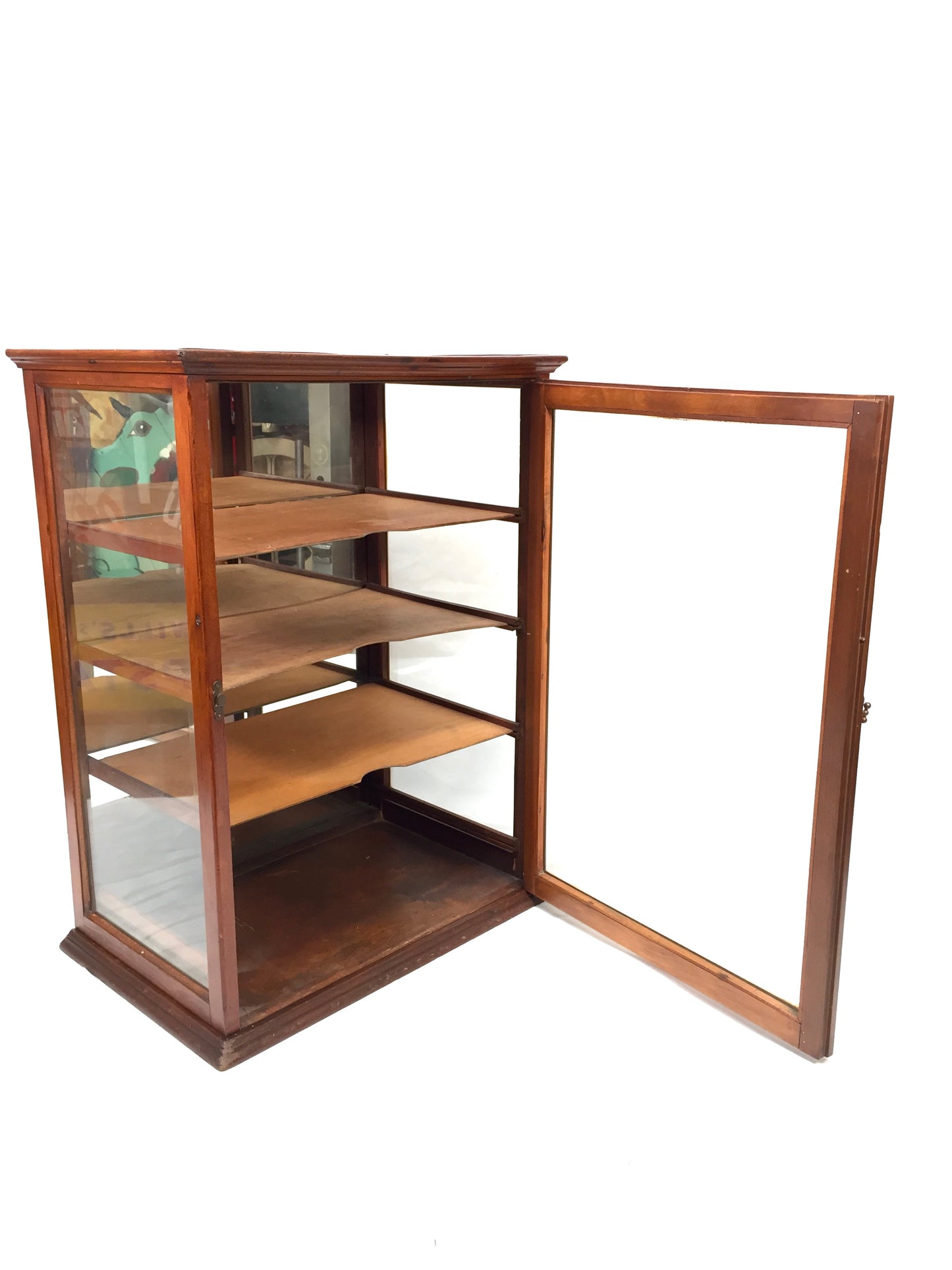 Antique Wooden & Glass Shop Counter Display Cabinet / Collectors Unit c.1930