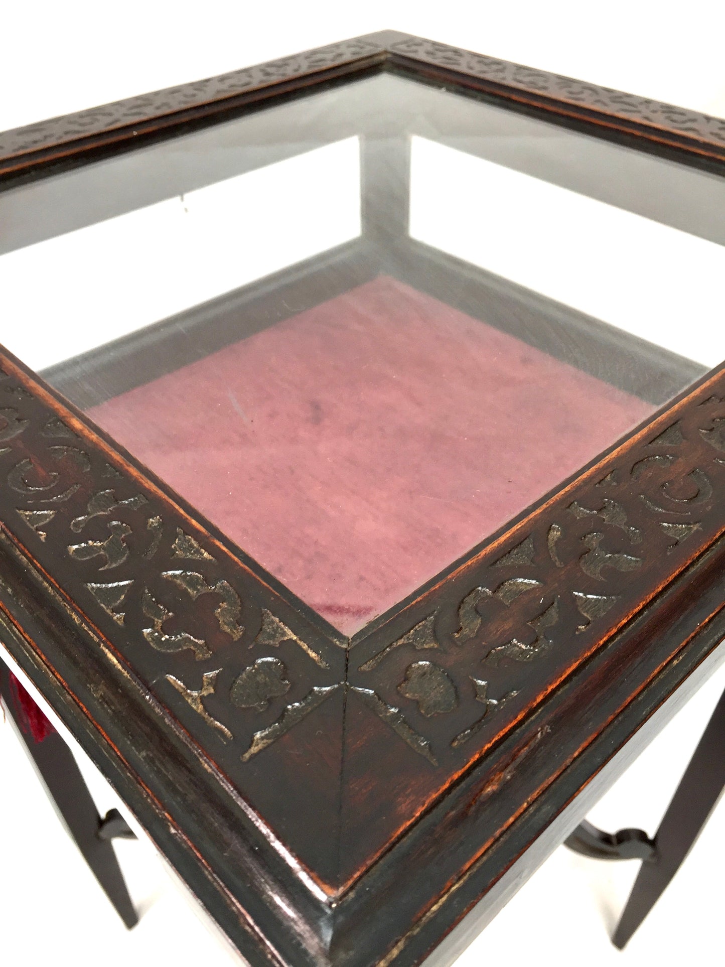 Antique Edwardian Wooden Bijouterie Display Table & Storage Cabinet c1910 & Key