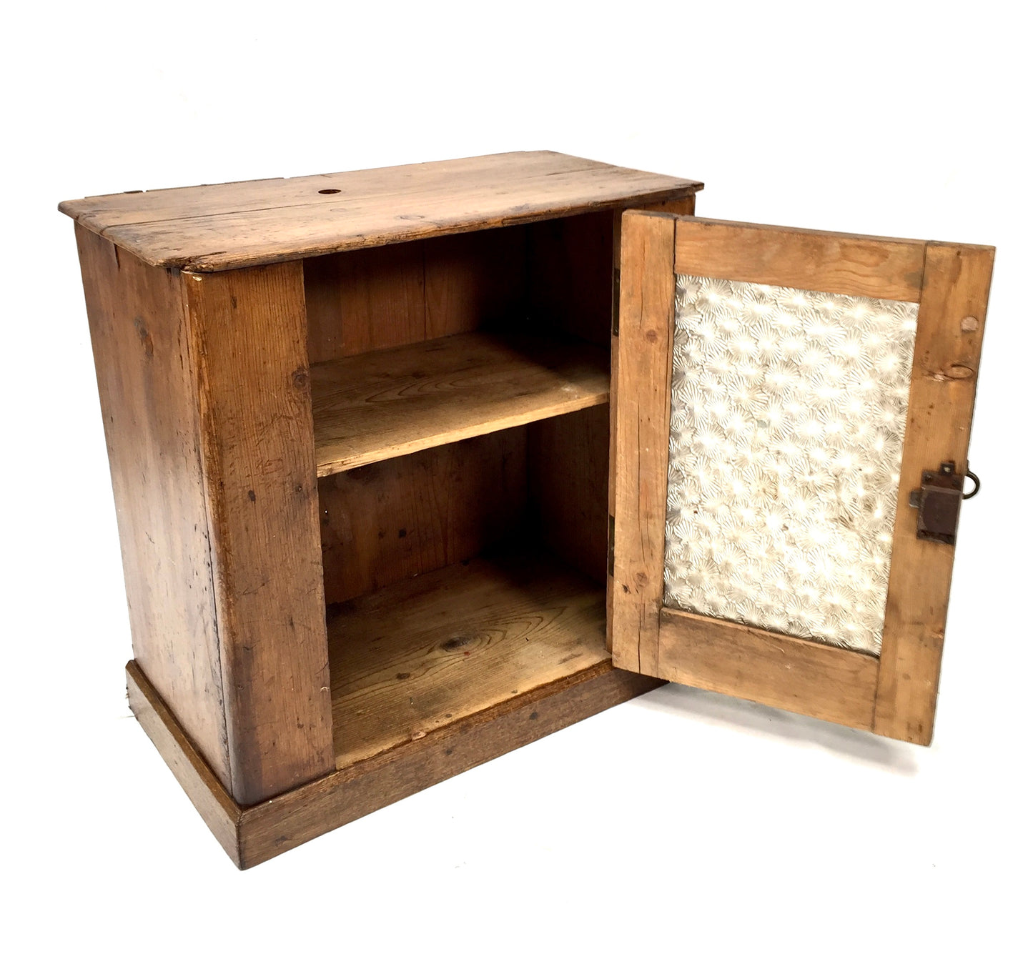 Antique French Wooden Pine & Glass Fronted Display Cabinet / Storage Box c.1900