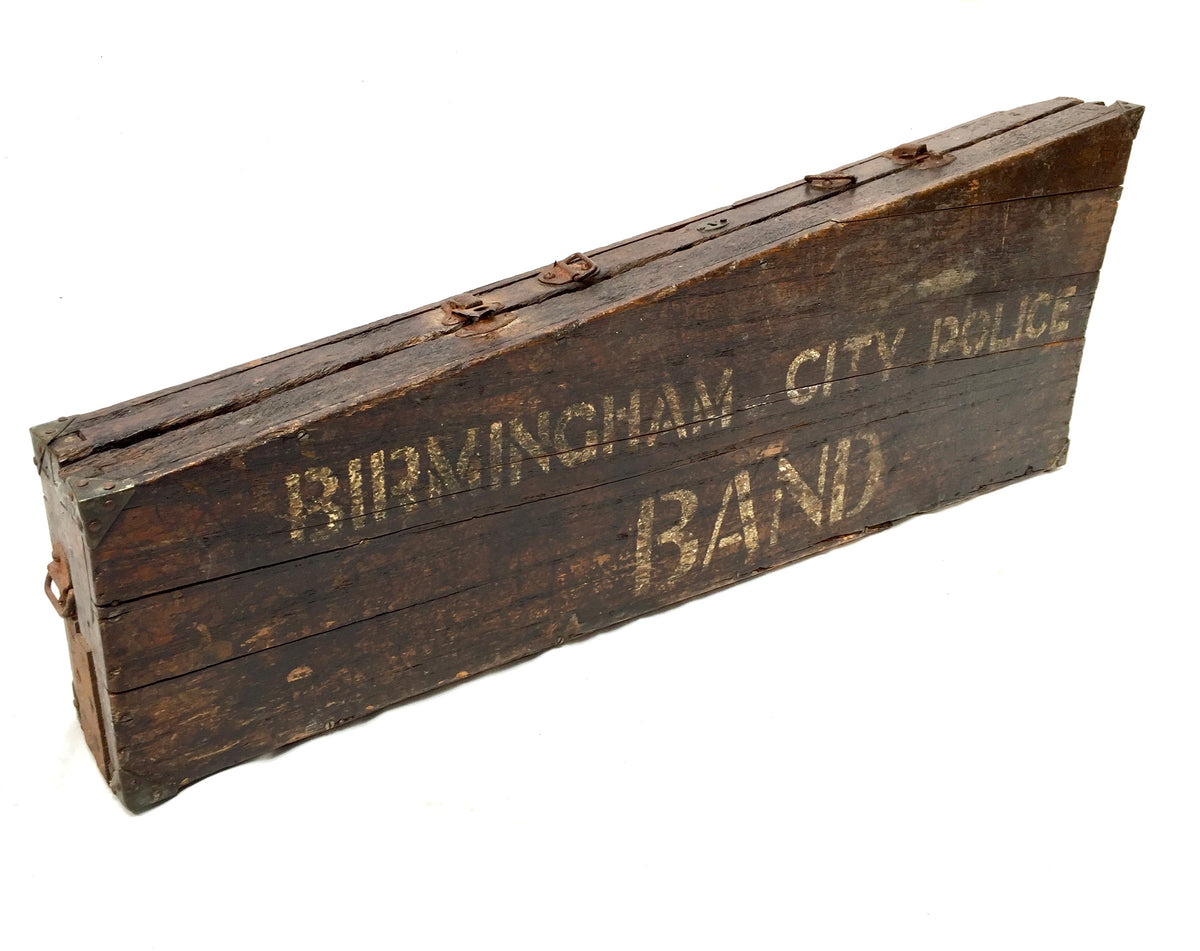 Antique Wooden Violin Case for the Birmingham City Brass Police Band c.1930