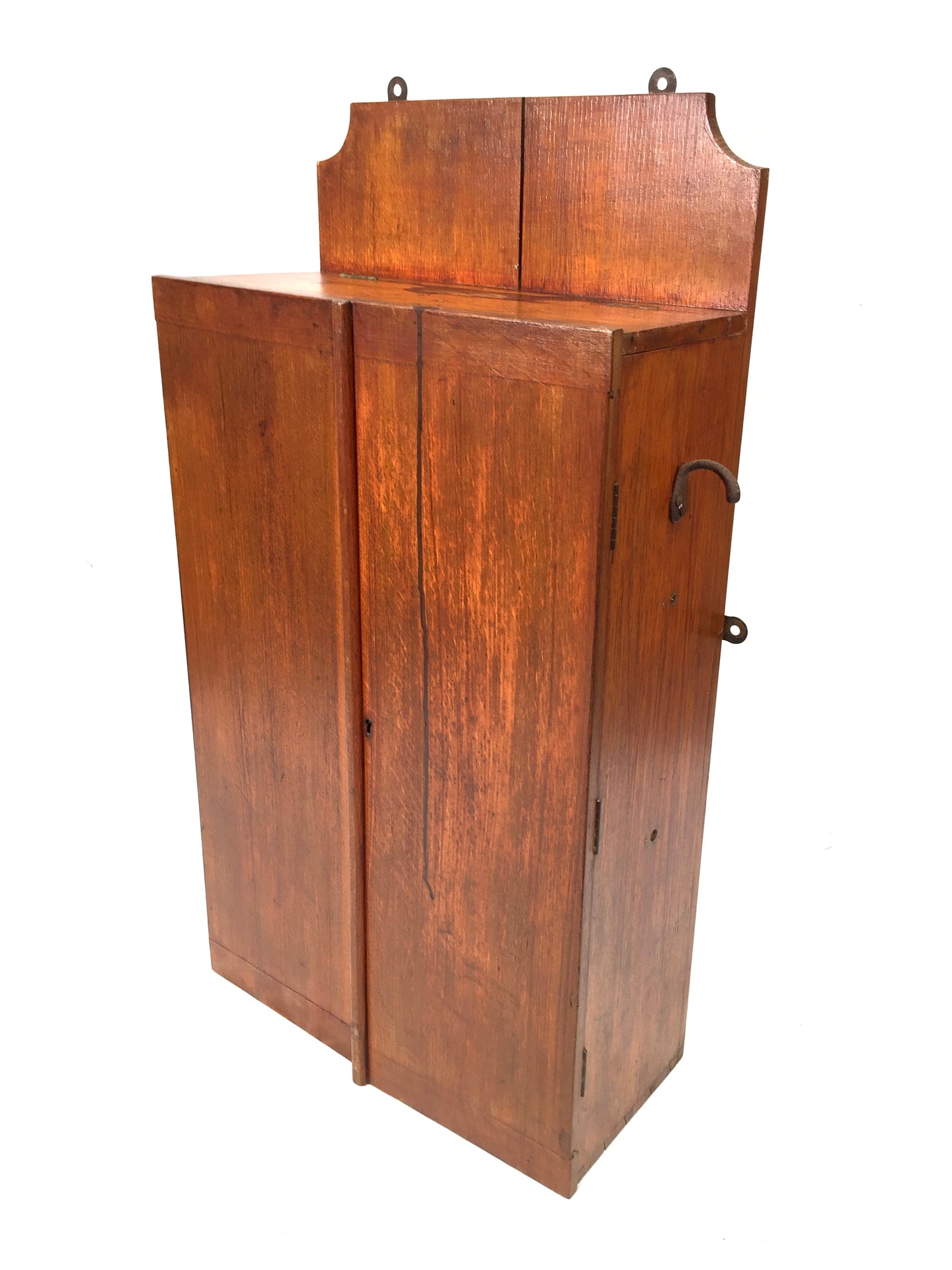 Antique Wooden Large Tool Cupboard Cabinet, Wall Hanging / Army and Navy Store