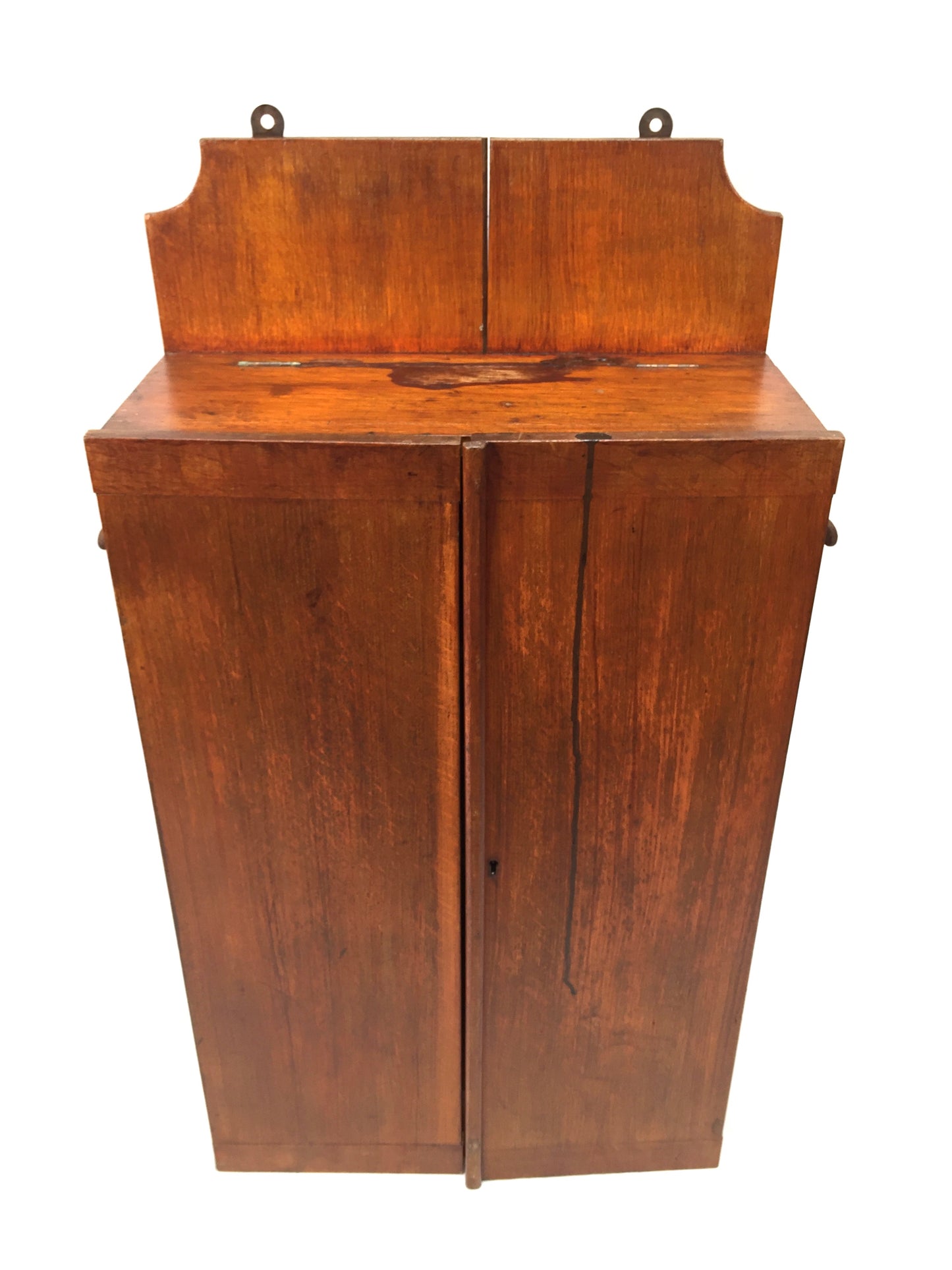 Antique Wooden Large Tool Cupboard Cabinet, Wall Hanging / Army and Navy Store